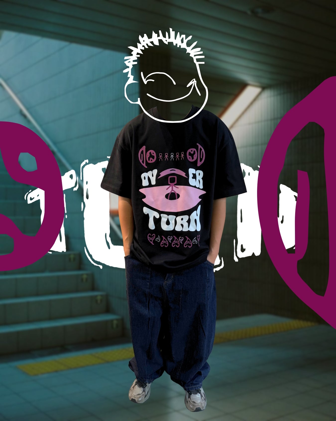TURNOVER 2025SS Ego Glyph TEE
“25SST22 天·字·光TEE”