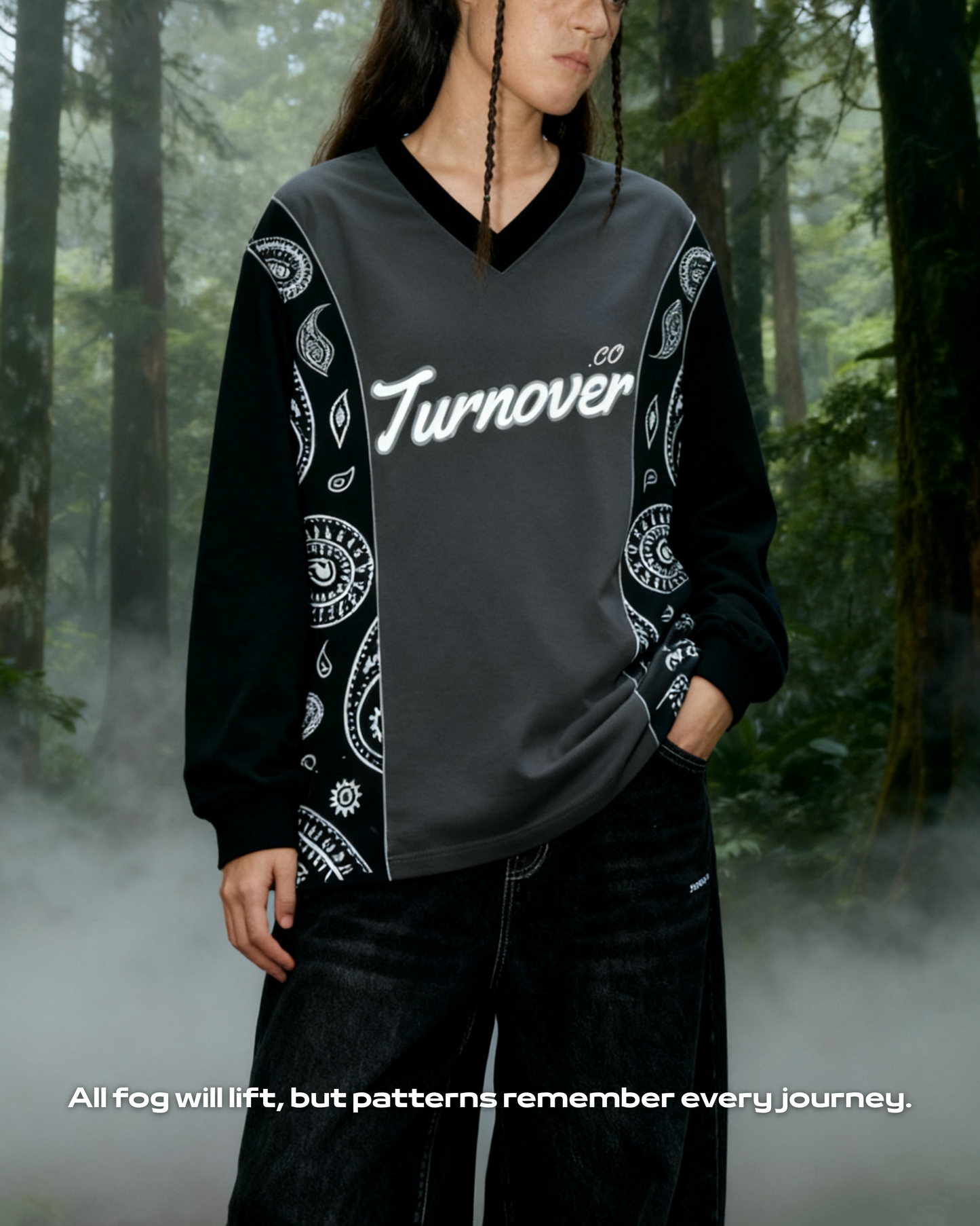 TURNOVER 2025AW Misty Paisley “25AW-LS14 霧.迷”