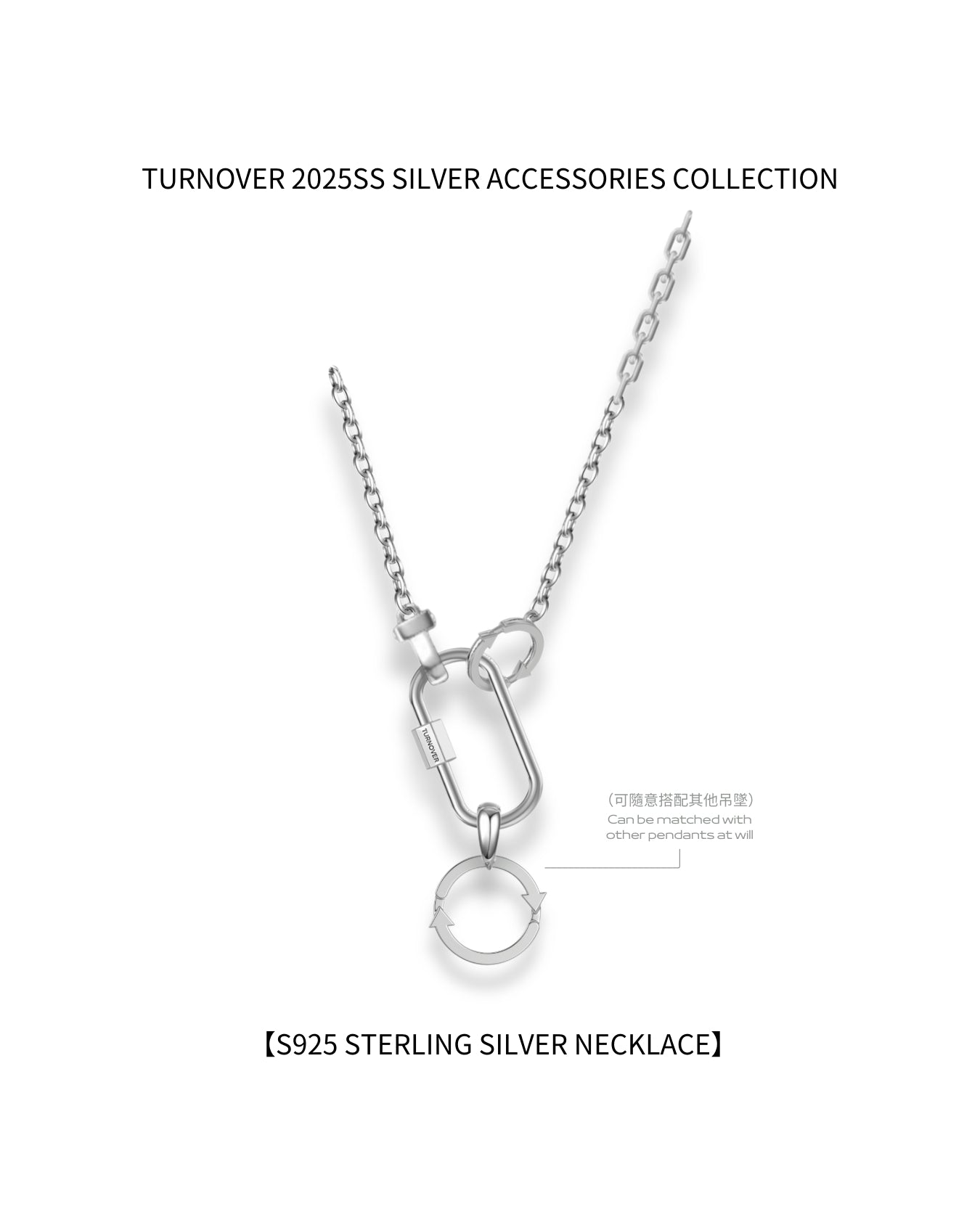 TURNOVER S925 STERLING SILVER NECKLACE "S925 銀頸鏈" (S925-T3)
