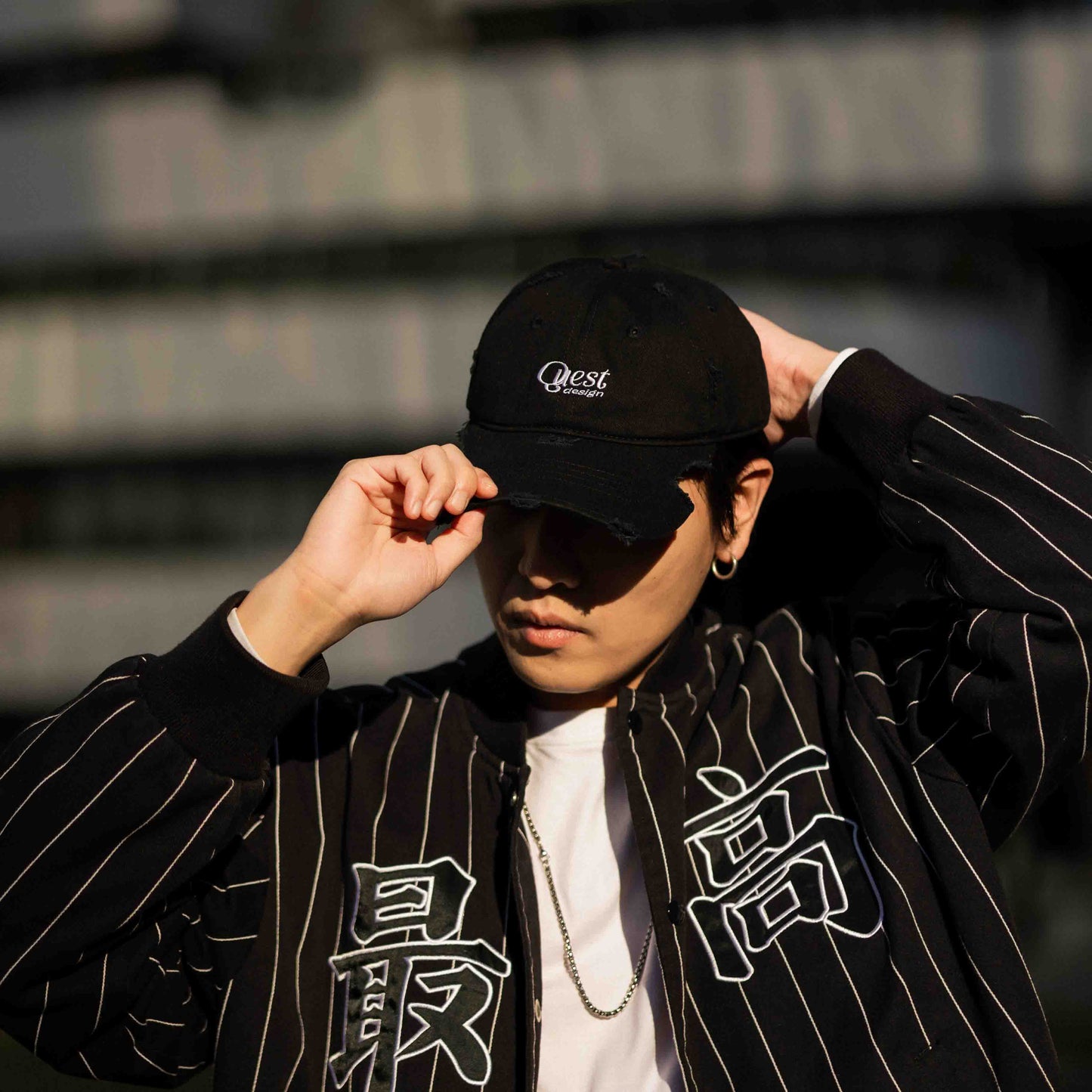QUEST BASIC LOGO DESTROYED CAP (QUEST) 破壞老帽