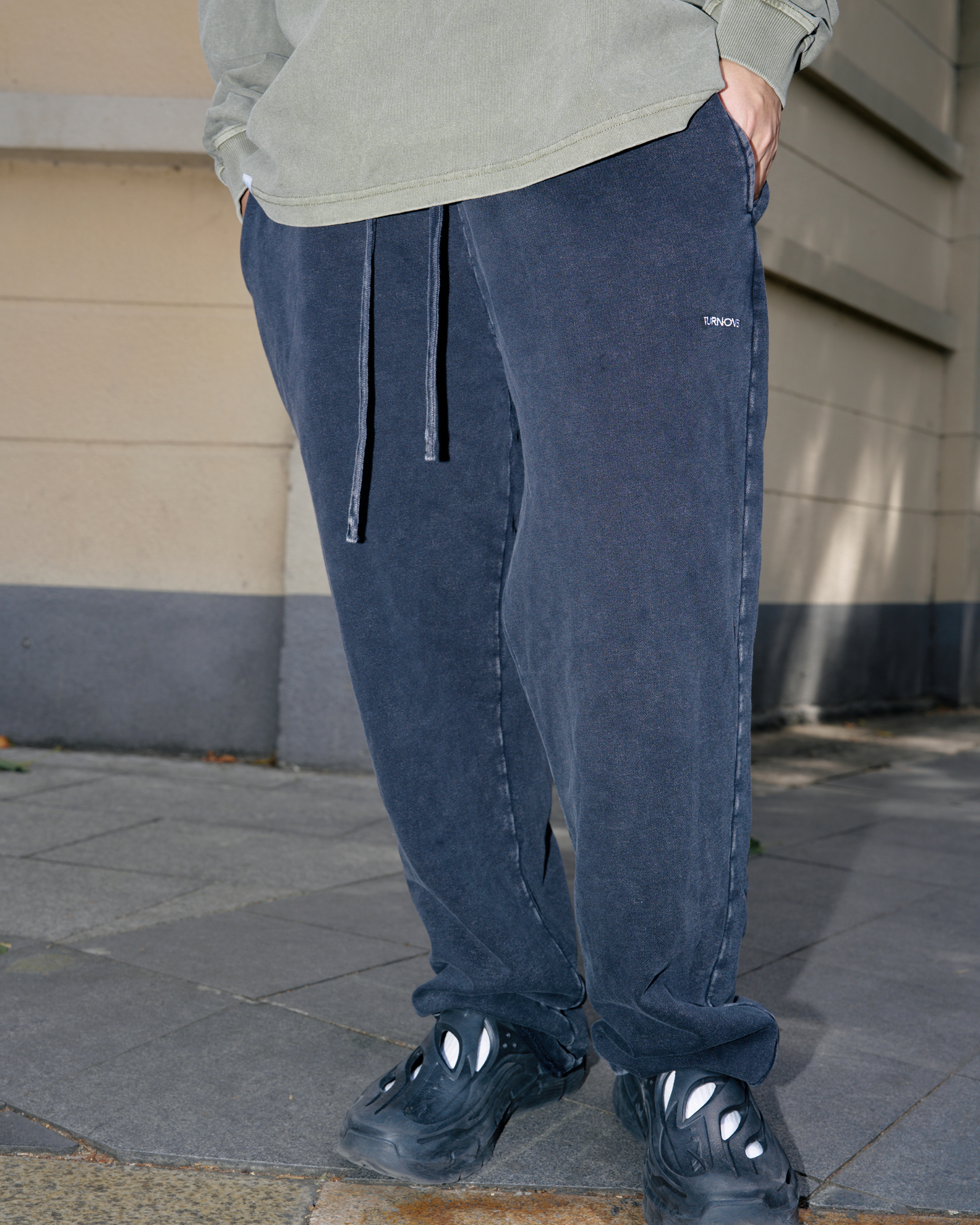 TURNOVER WASHED COTTON LONG PANTS