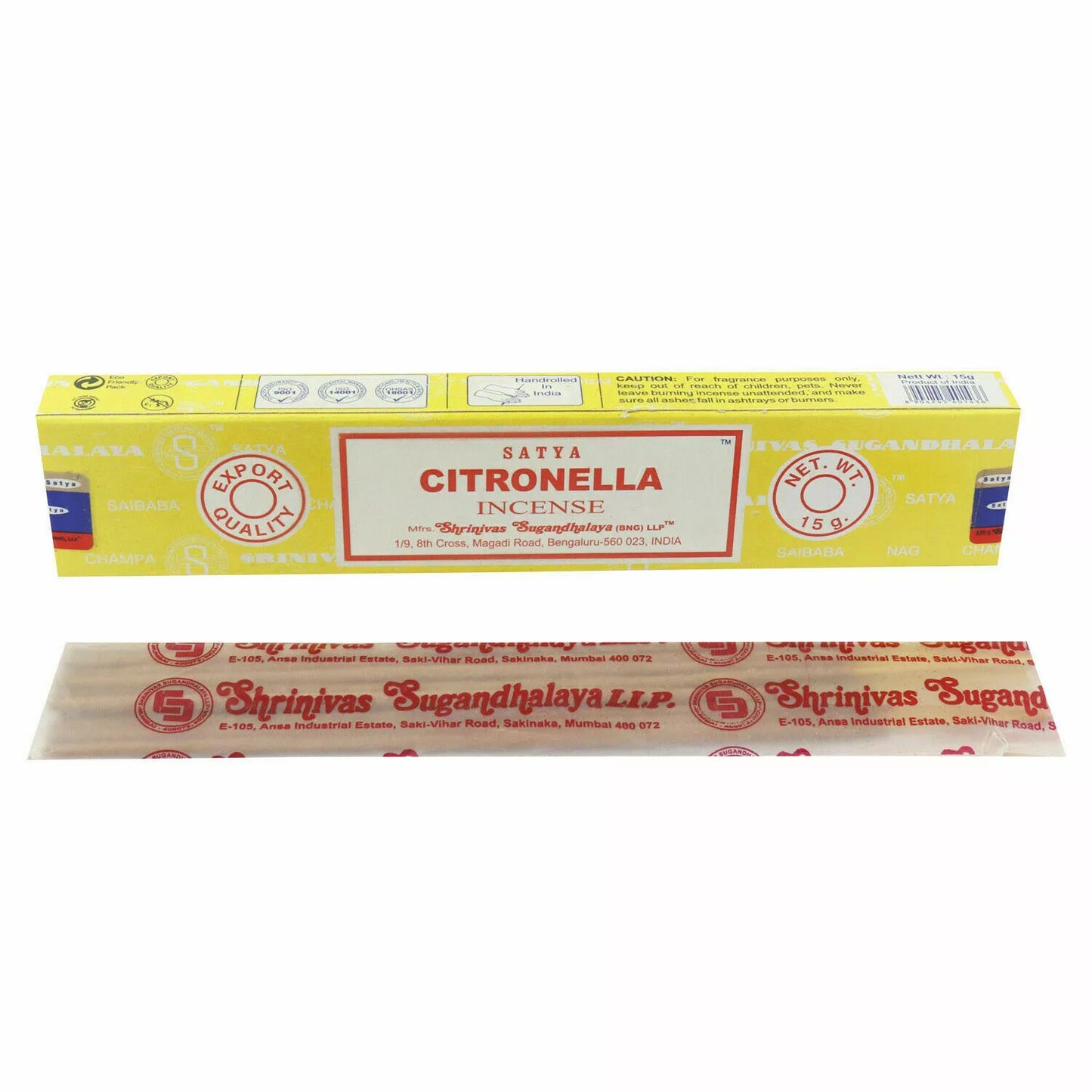 【全球最暢銷的線香】SATYA SAI BABA 賽巴巴 Nag Champa CITRONELLA 印度 線香 (15g)