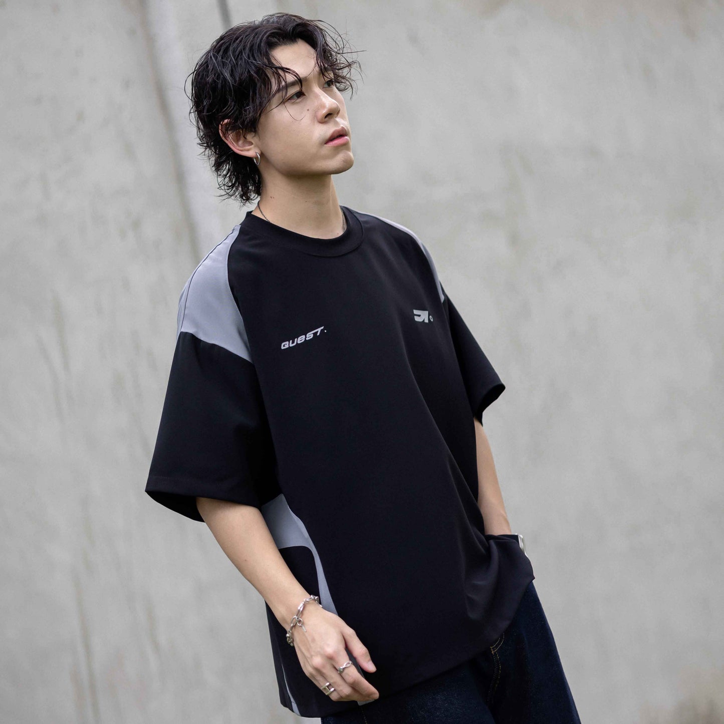 QUEST SPLICING JERSEY SHIRT 拼接機能重磅 上衣