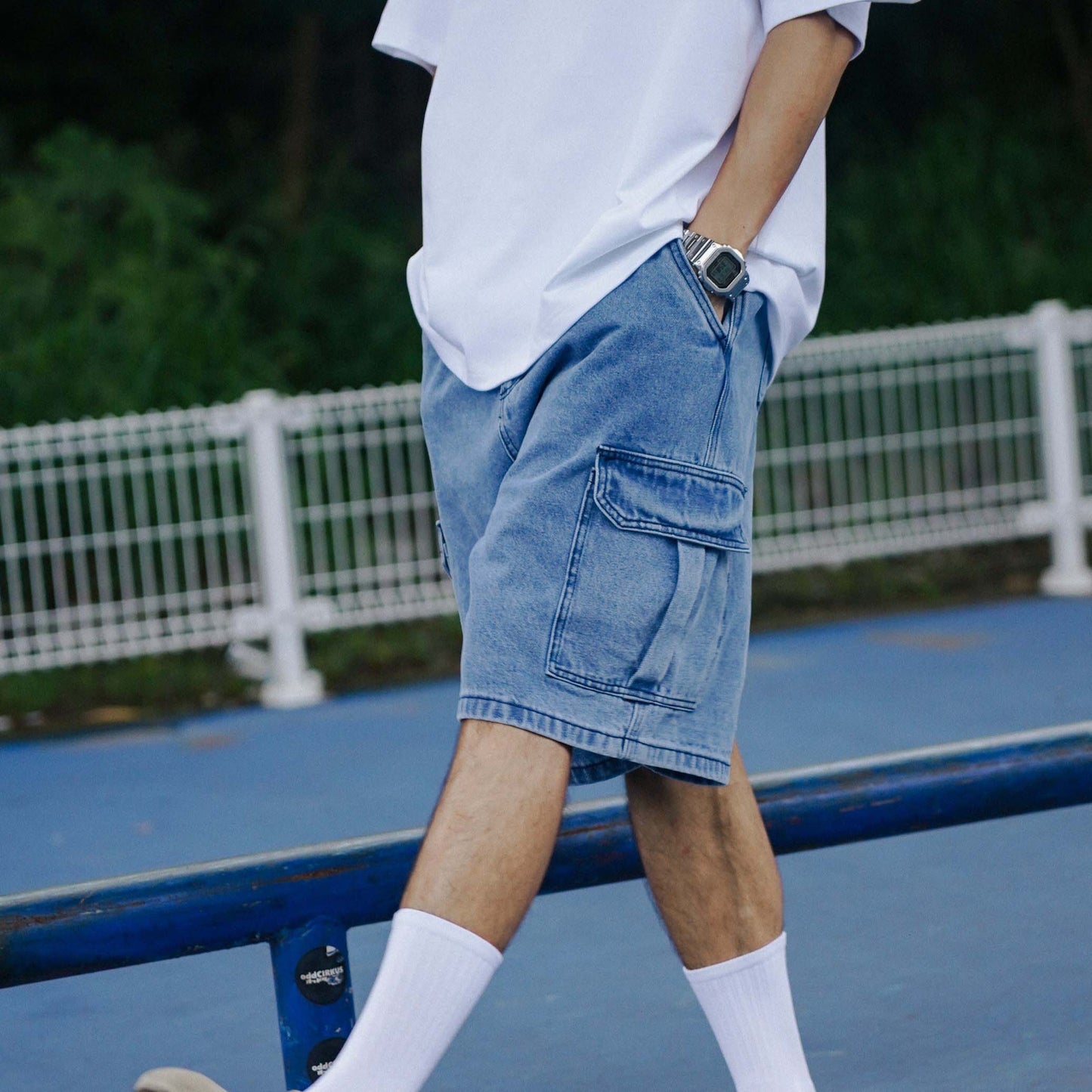 QUEST Denim Pocket Shorts 五分口袋牛仔短褲