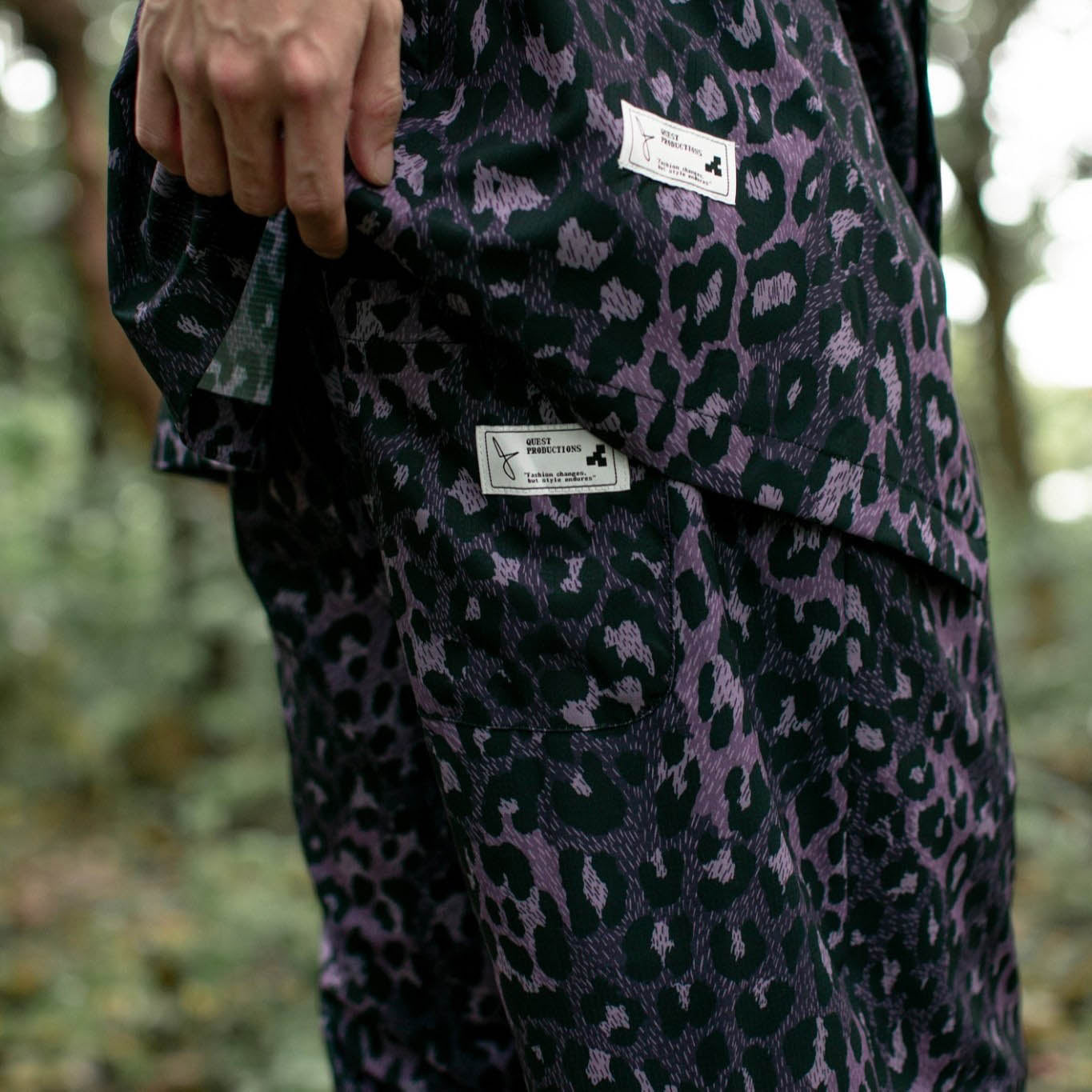 QUEST Leopard Print Shorts 涼感紫色豹紋短褲 套裝