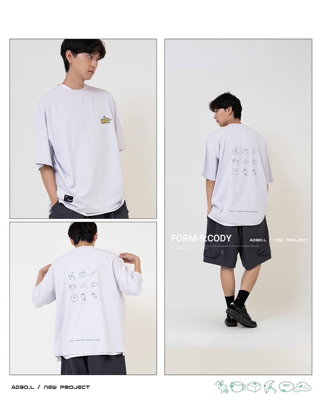 ANST FORM-9:CODY Tee/冷灰 AD30.L
