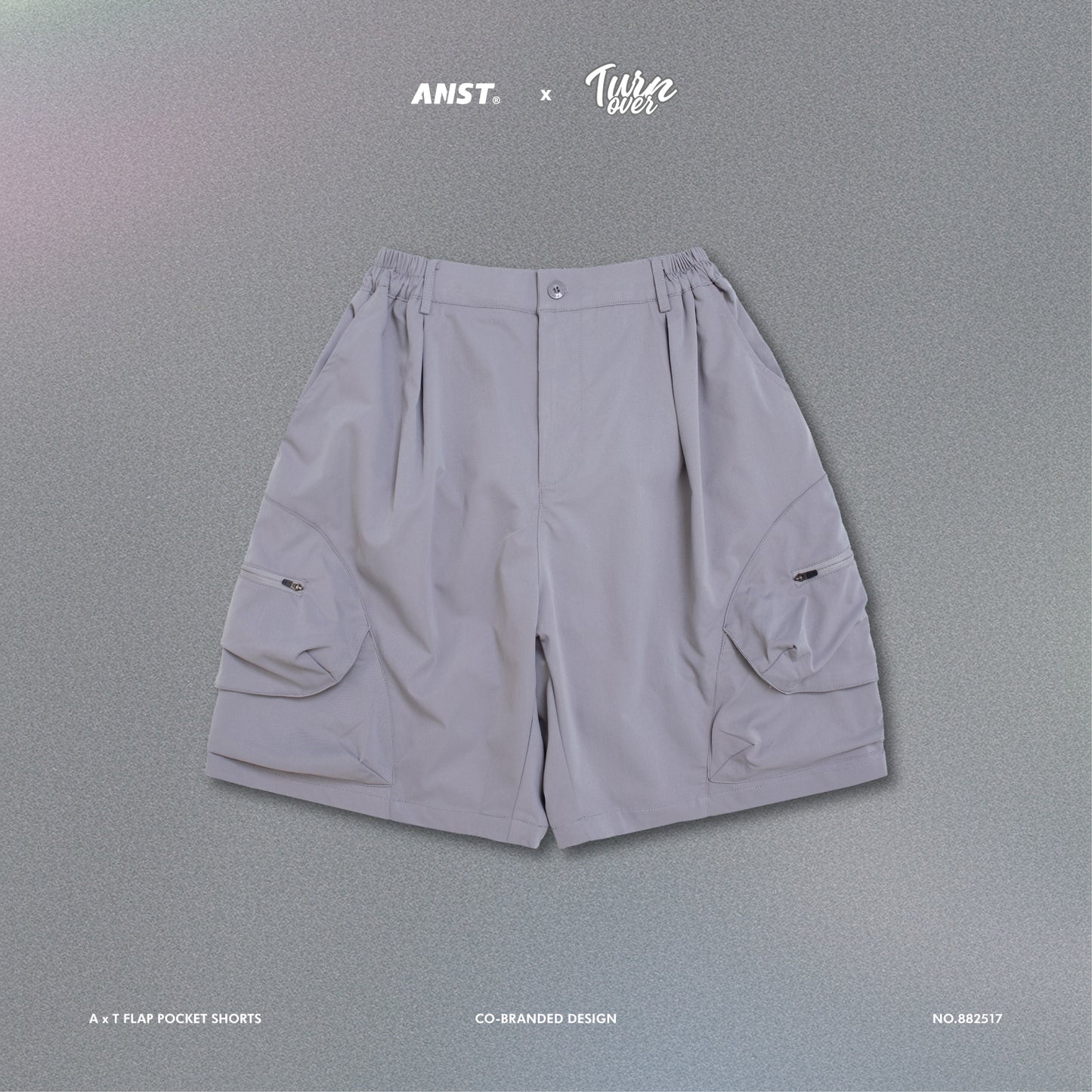 ANST × TURNOVER A x T Flap Pocket Shorts/淺灰