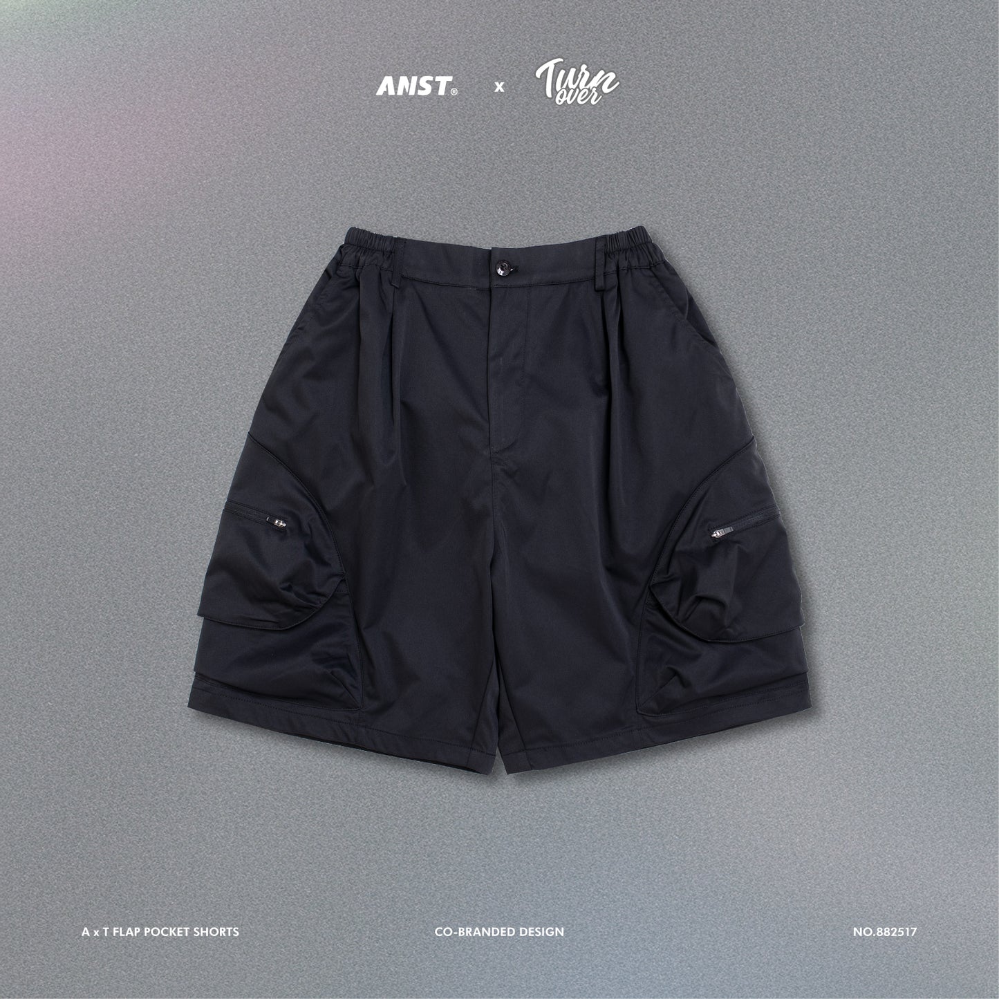 ANST × TURNOVER A x T Flap Pocket Shorts/黑色
