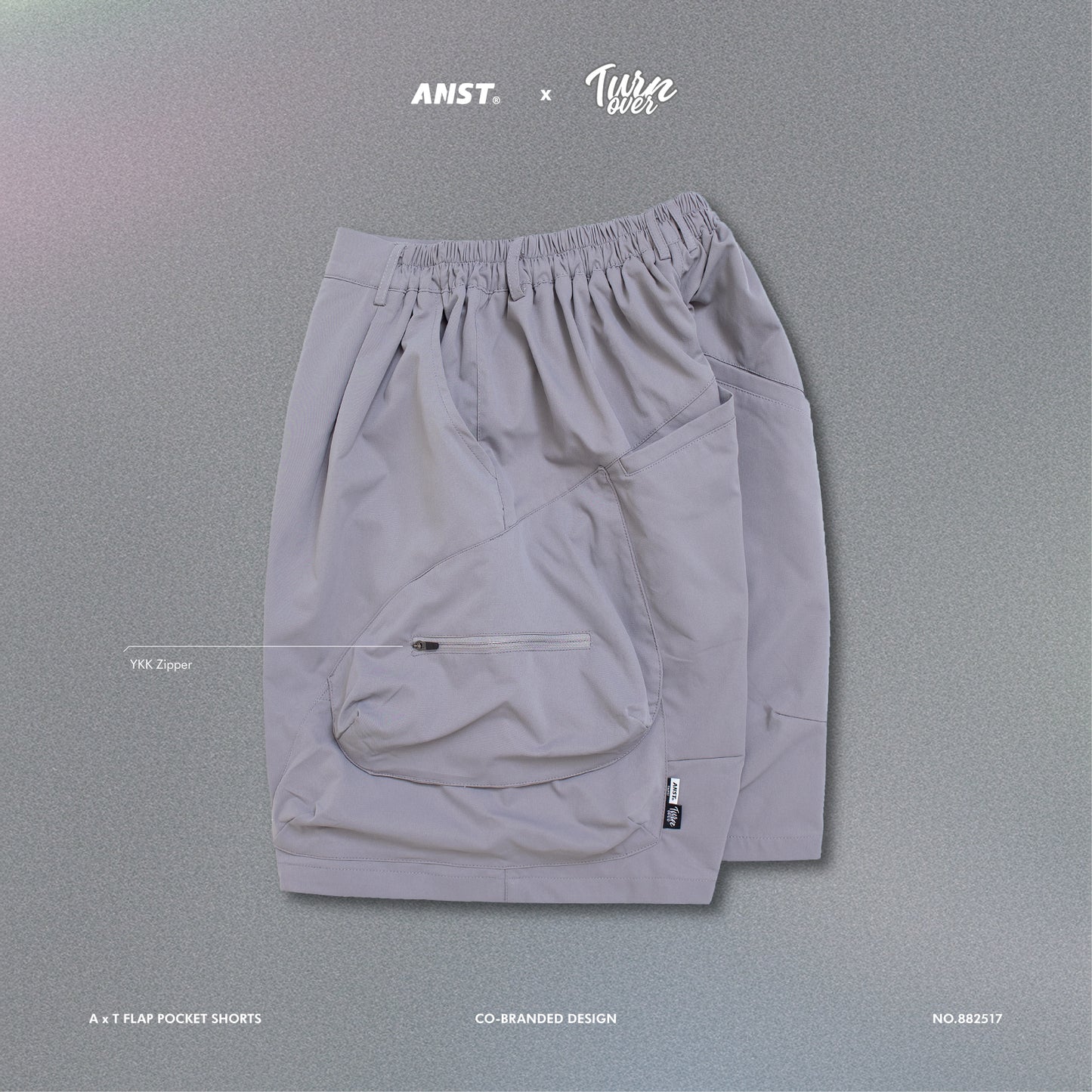 ANST × TURNOVER A x T Flap Pocket Shorts/淺灰