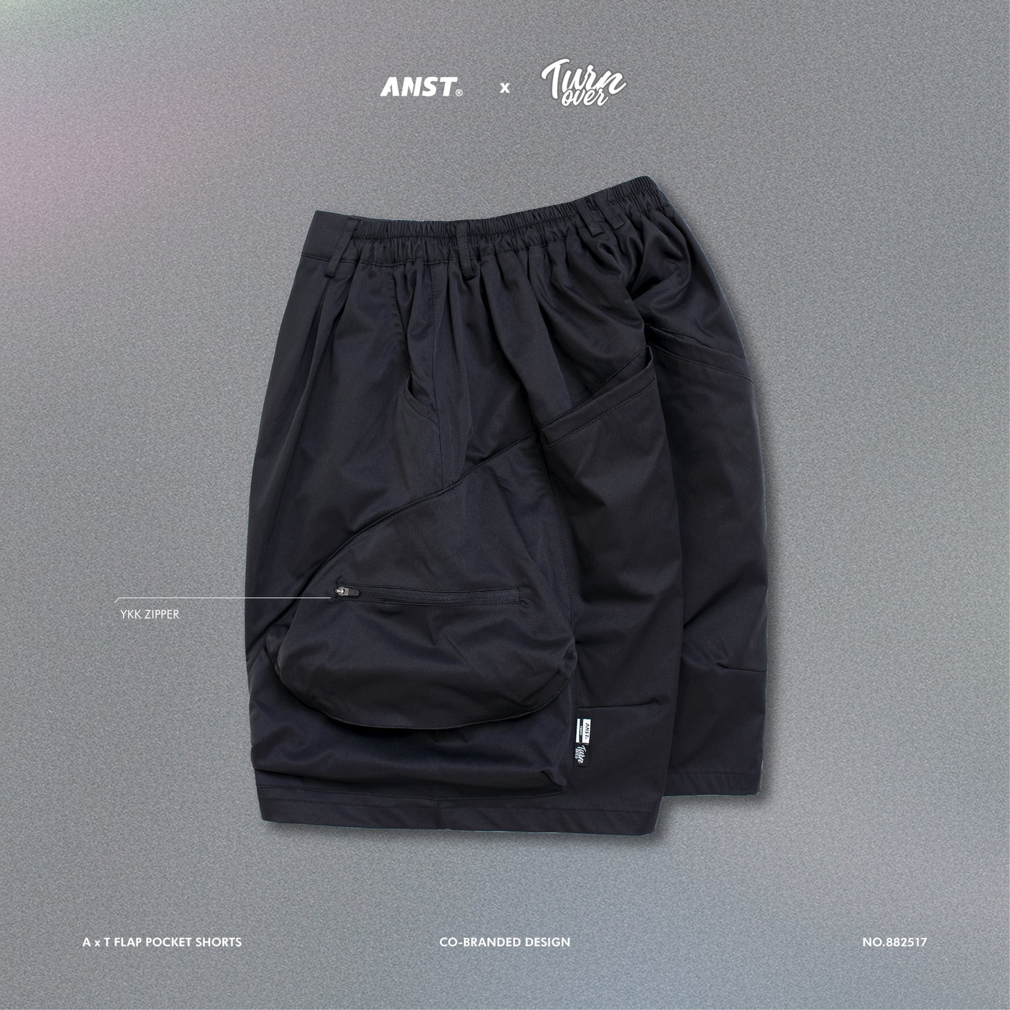 ANST × TURNOVER A x T Flap Pocket Shorts/黑色