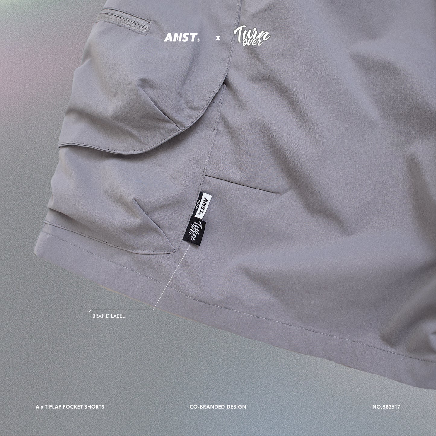ANST × TURNOVER A x T Flap Pocket Shorts/淺灰