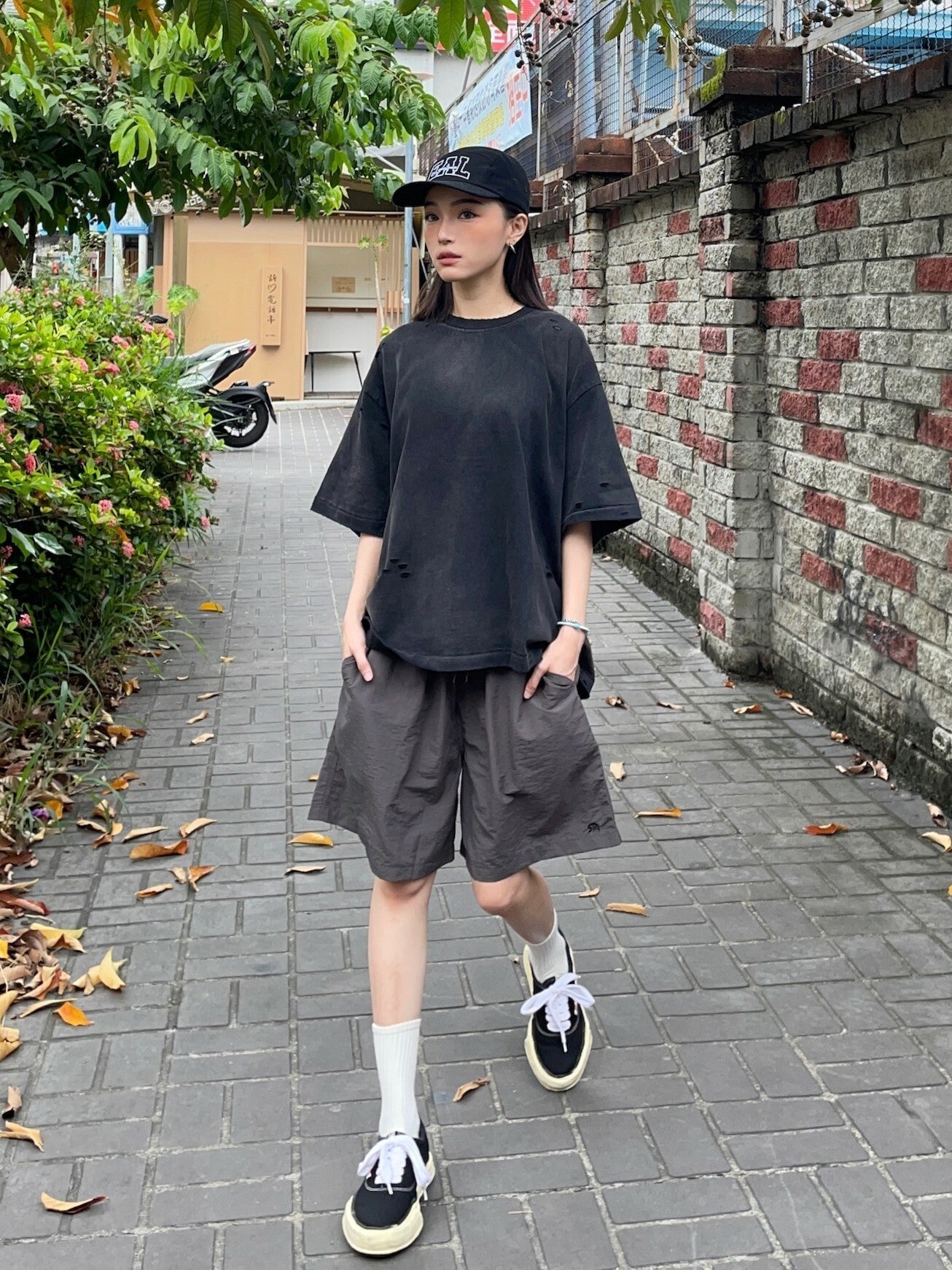 SIMON MADE TS-2466 VINTAGE 水洗 蟲洞 BOXY 短T