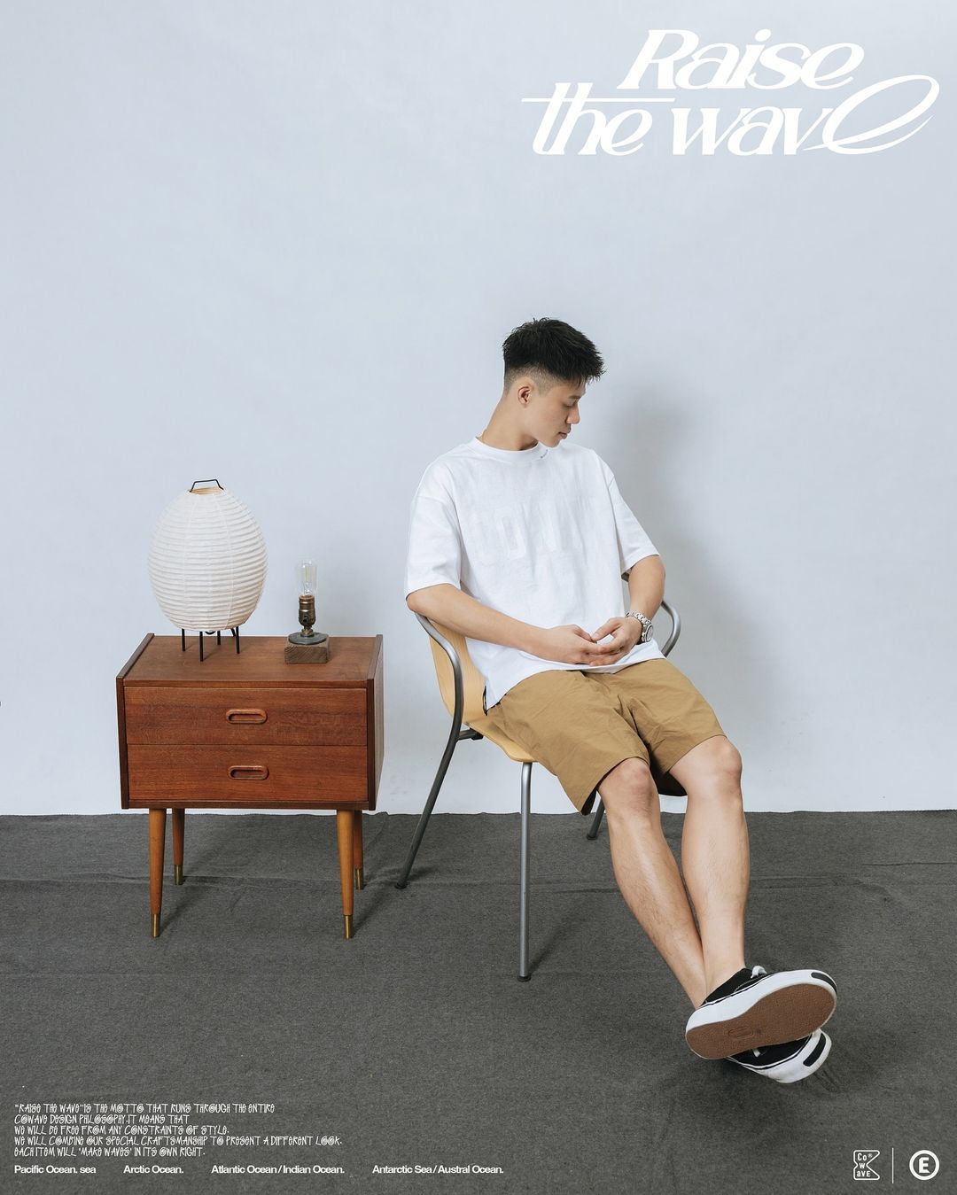 Cowave 2024 Spring & Summer Same Color Print Tee