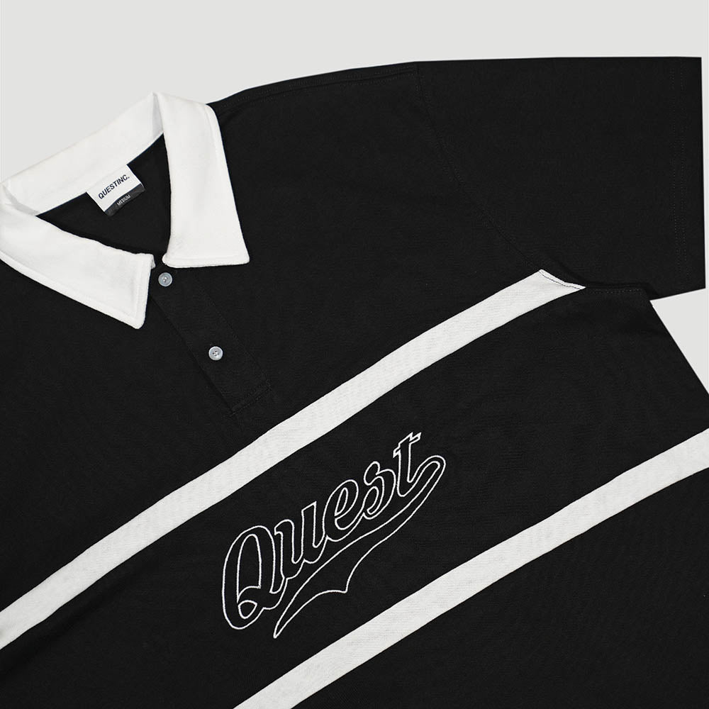 【QUEST】SCRIPT LOGO RUGBY POLO - 草寫字體POLO衫
