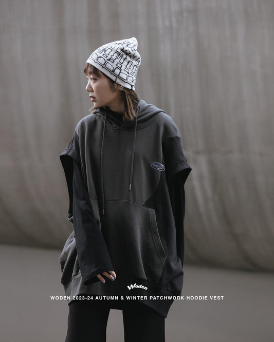 WODEN 2023 Autumn & Winter Patchwork hoodie Vest