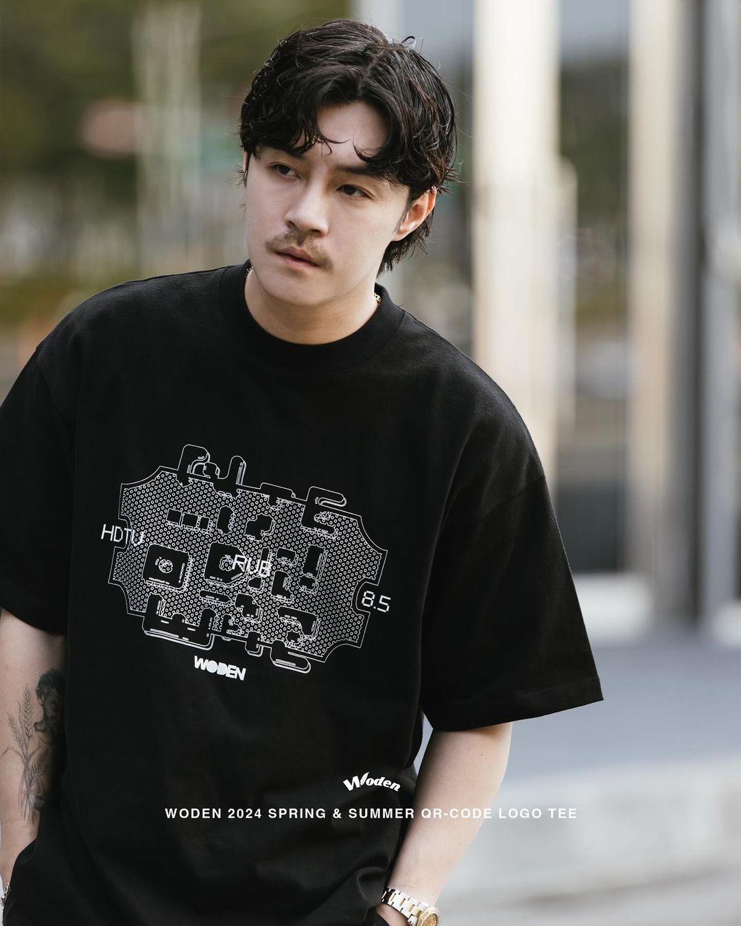WODEN 2024 SPRING & SUMMER QR-CODE LOGO TEE