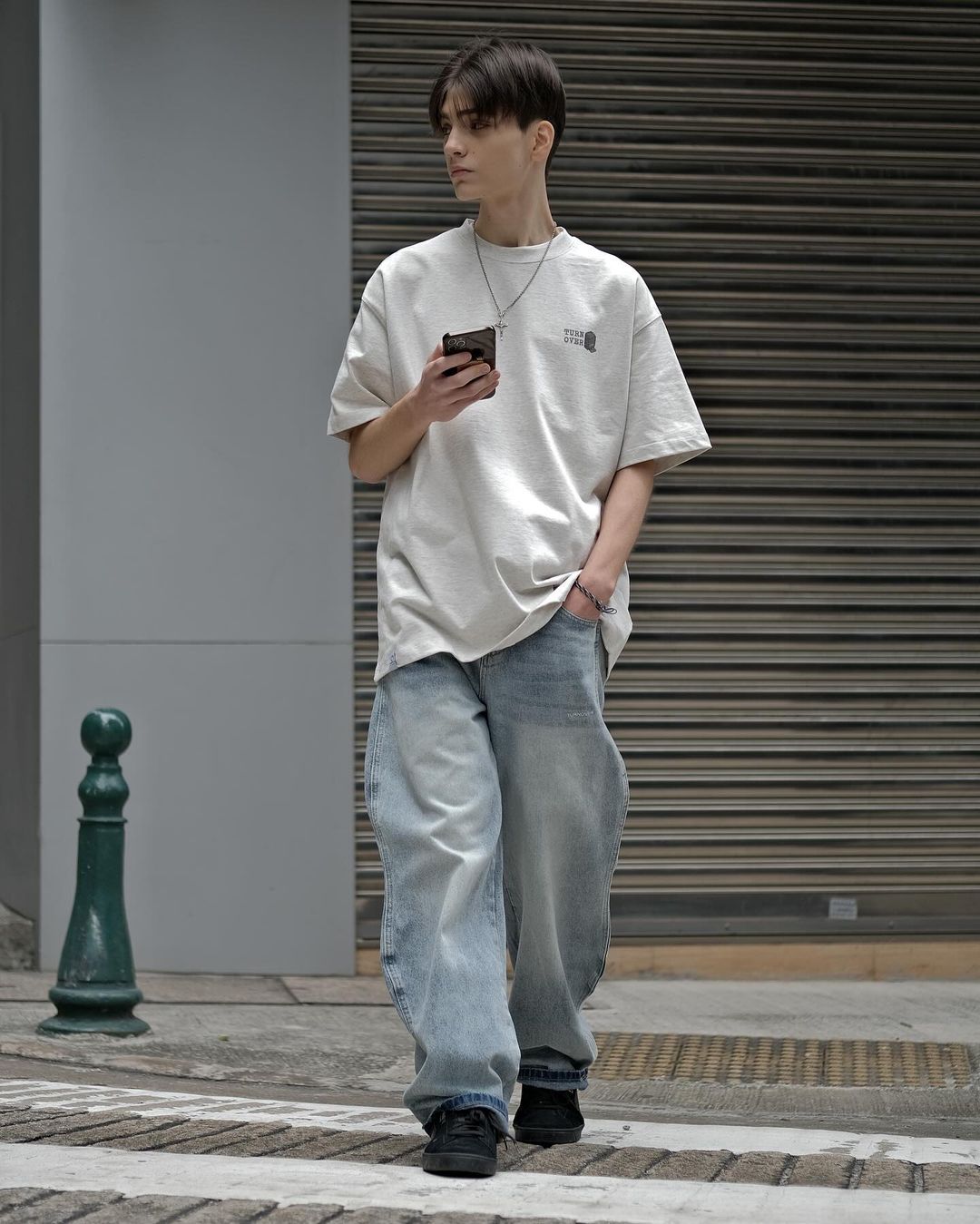 TURNOVER BAGGY JEANS