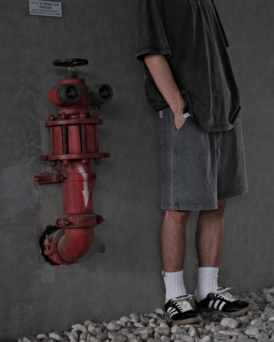 TURNOVER WASHED COTTON PANTS