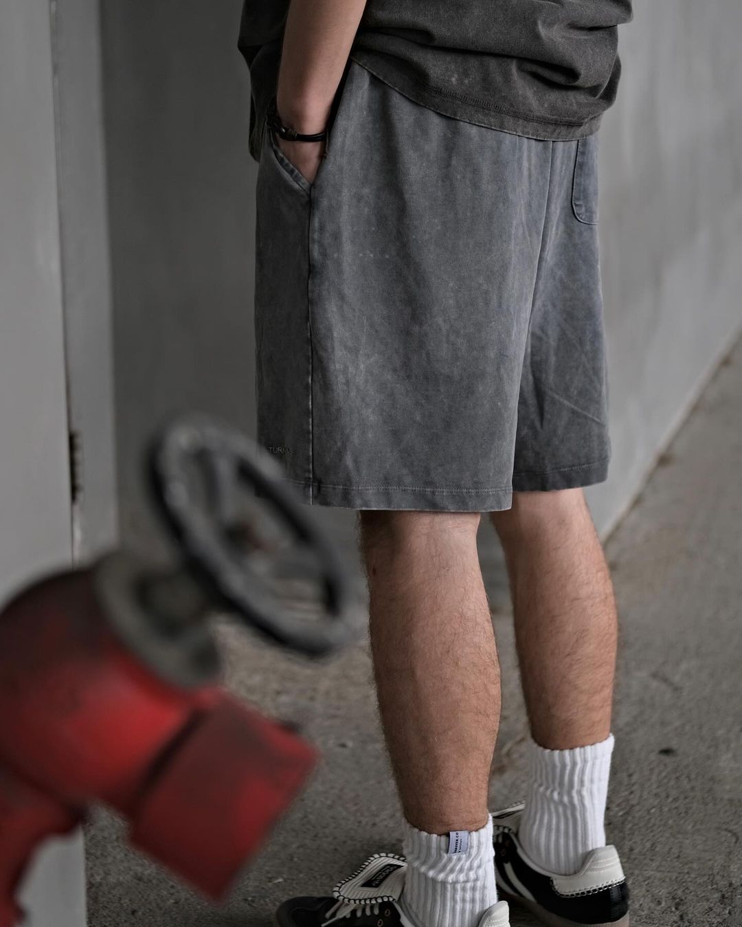 TURNOVER WASHED COTTON PANTS