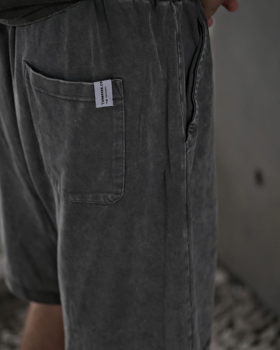 TURNOVER WASHED COTTON PANTS