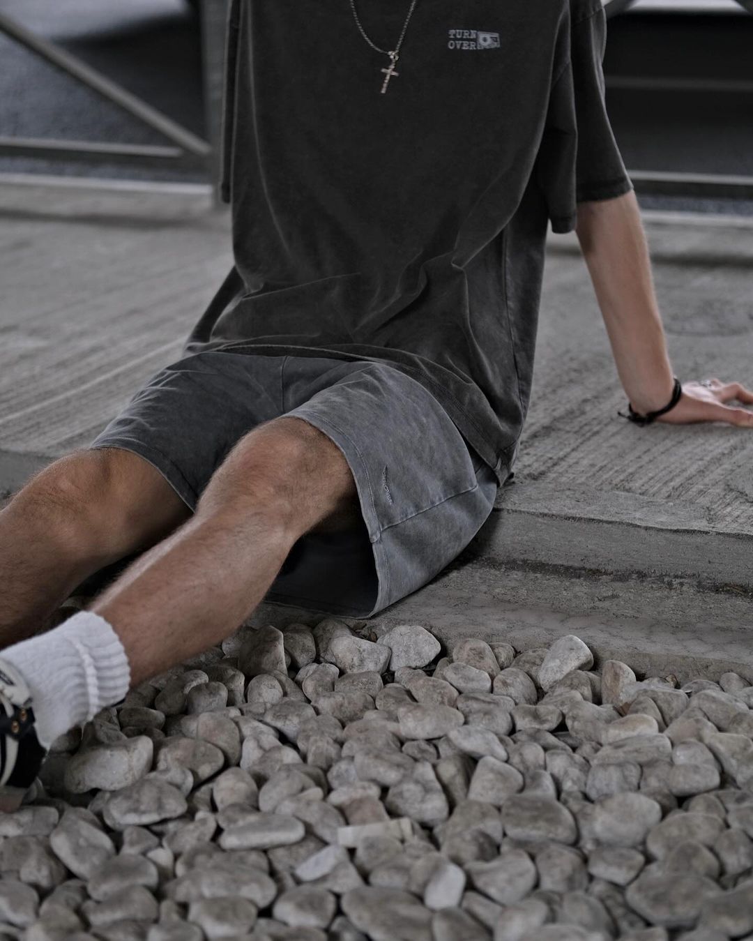 TURNOVER WASHED COTTON PANTS