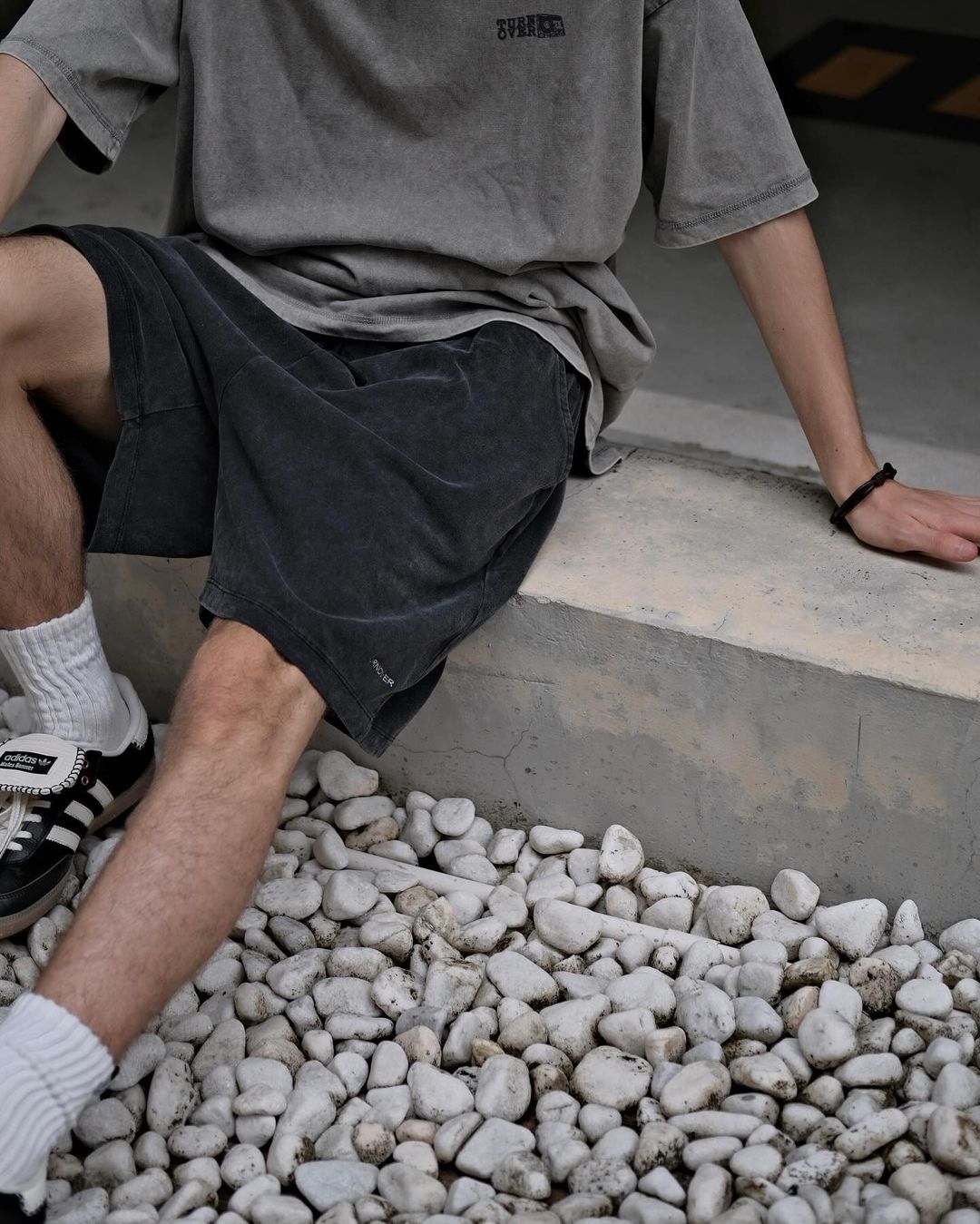 TURNOVER WASHED COTTON PANTS