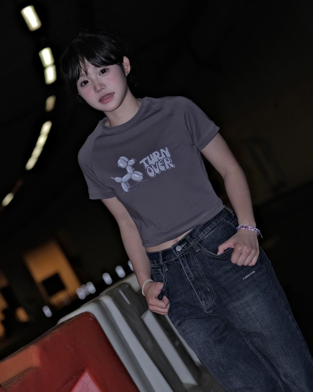 TURNOVER_CO BALLOON DOG CROP TOP