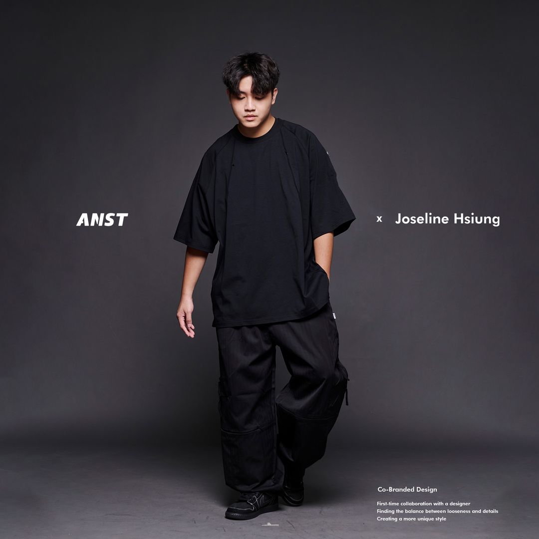 ANST X JOSELINE HSIUNG PIPING TRACK HIDDEN ZIPPER TEE 882408