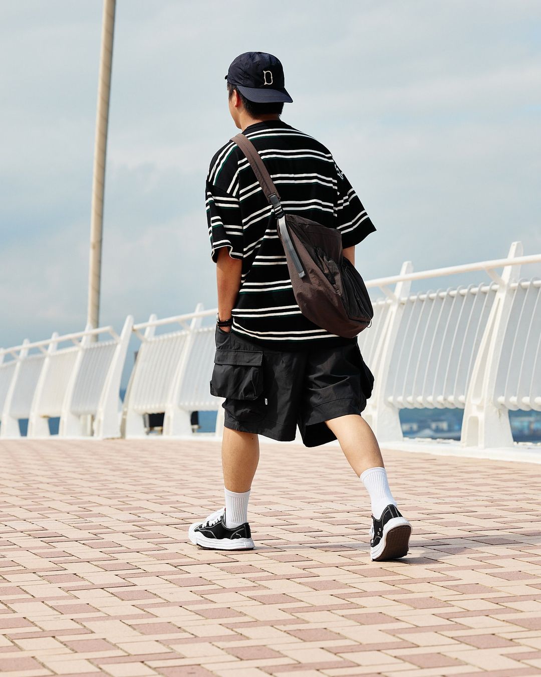 ANST 重磅條紋口袋短T