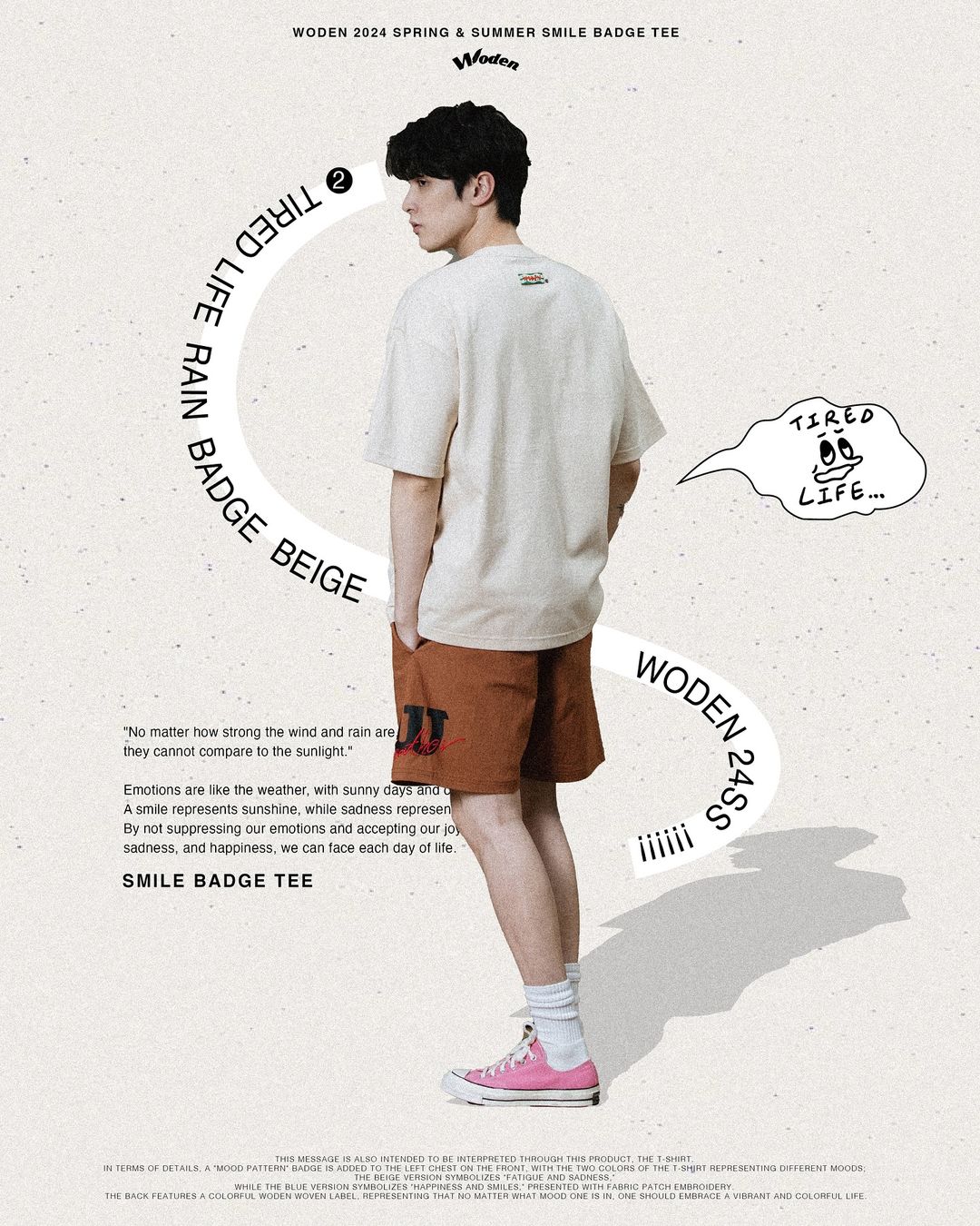 WODEN 2024 SPRING & SUMMER SMILE BADGE TEE