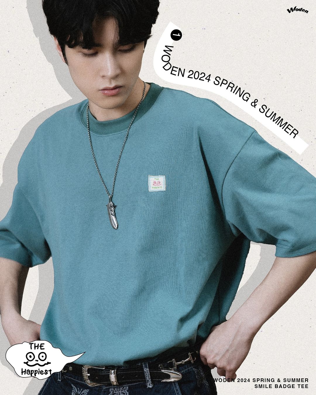 WODEN 2024 SPRING & SUMMER SMILE BADGE TEE
