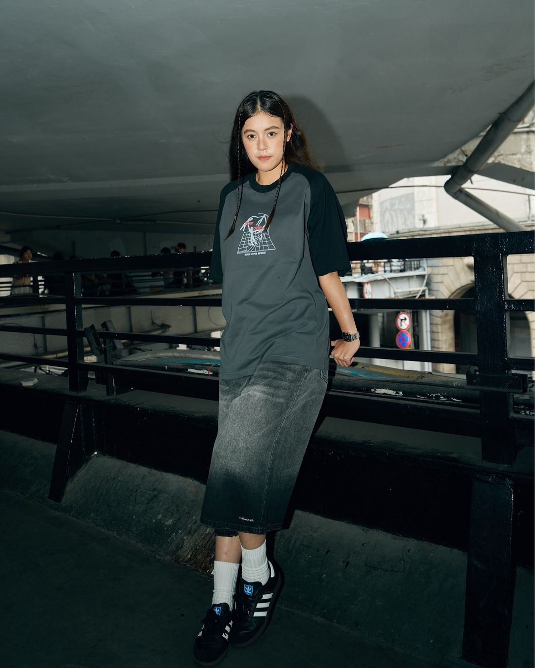 TURNOVER JAPANESE RETRO COLOR-BLOCK SHORT SLEEVE T-SHIRT