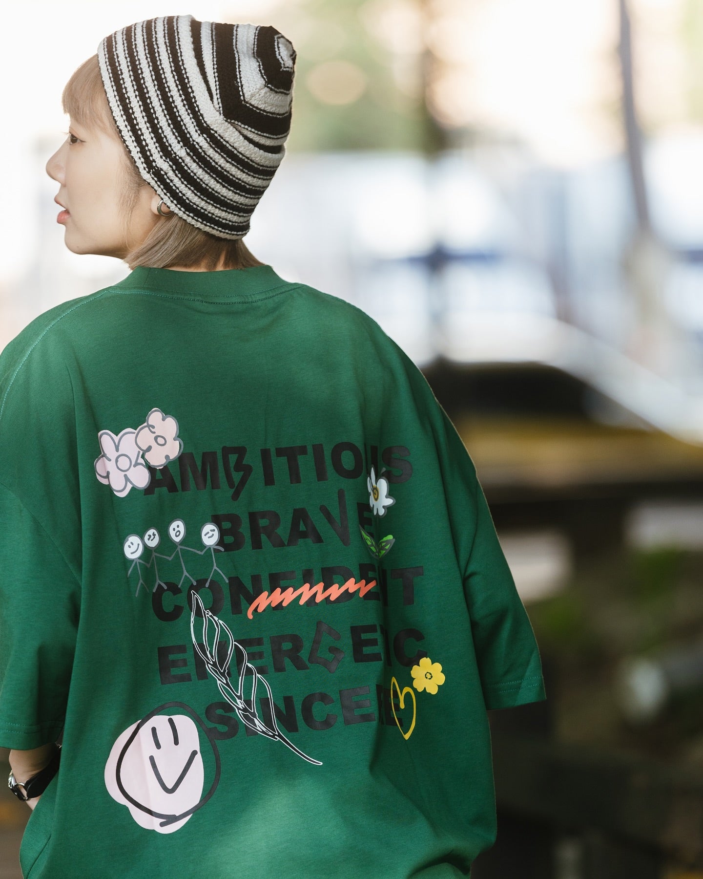 WODEN 2024 Fall & Winter Brave Slogan Tee