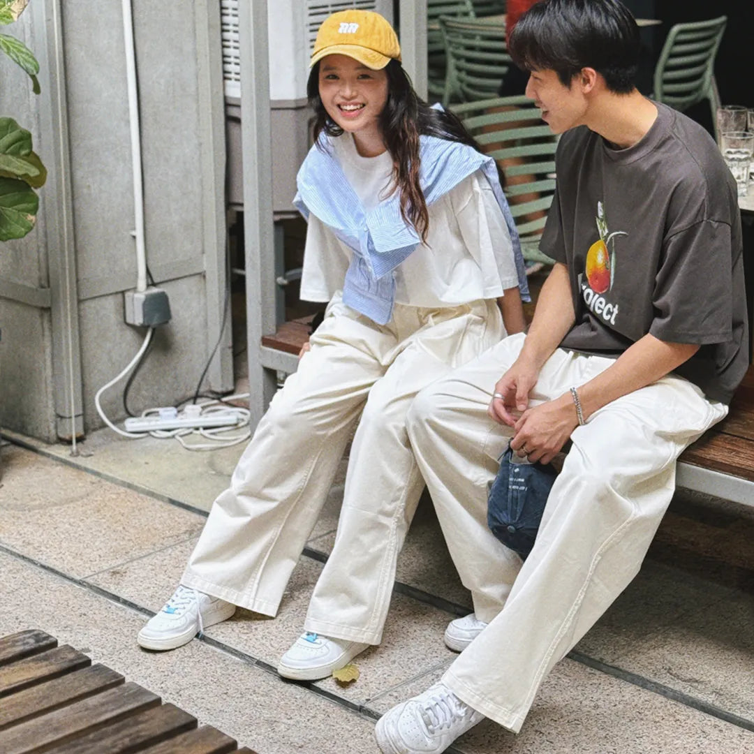 AA Beige White Balloon Pants