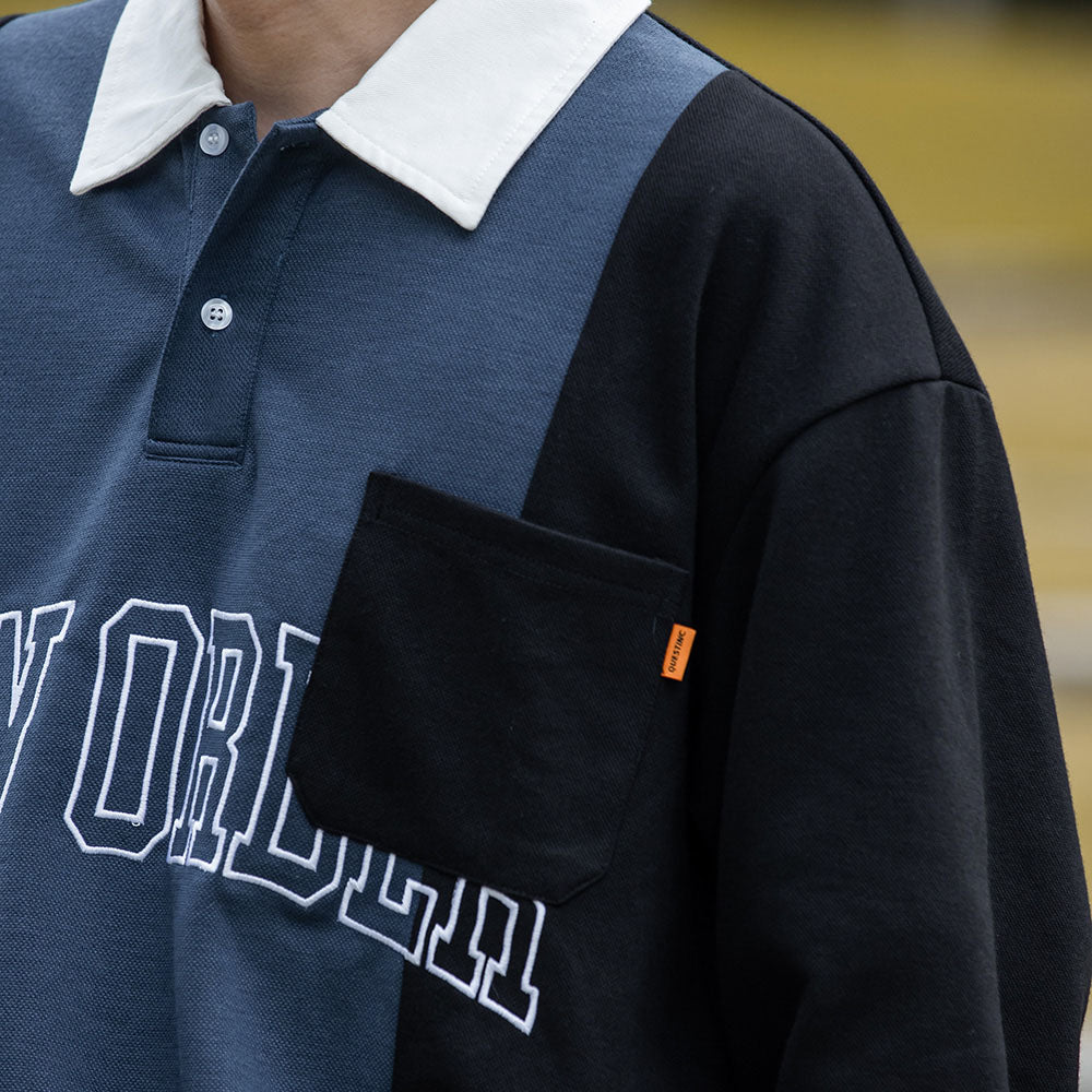 【QUEST】NEW ORDER LS POLO 拼接口袋長袖POLO衫