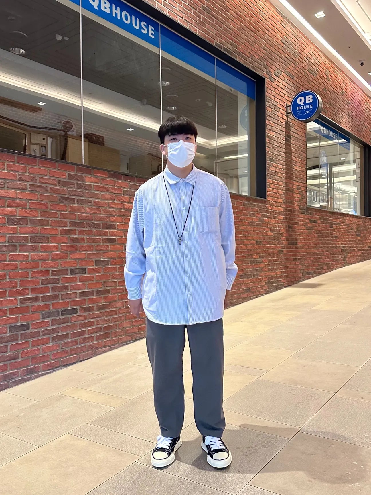 SIMON MADE TW-2204 city boy 學院風 寬鬆 隱藏口袋 條紋 牛津 長袖 襯衫
