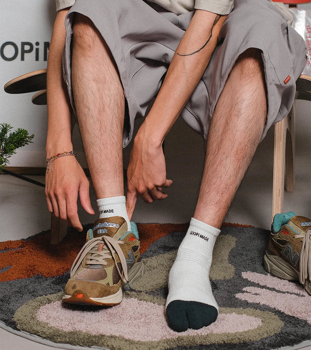 GOOPiMADE® GKA-04 SOFTBOX Coolmax® Tabi Socks (Light) 分趾低筒襪 - Ivory