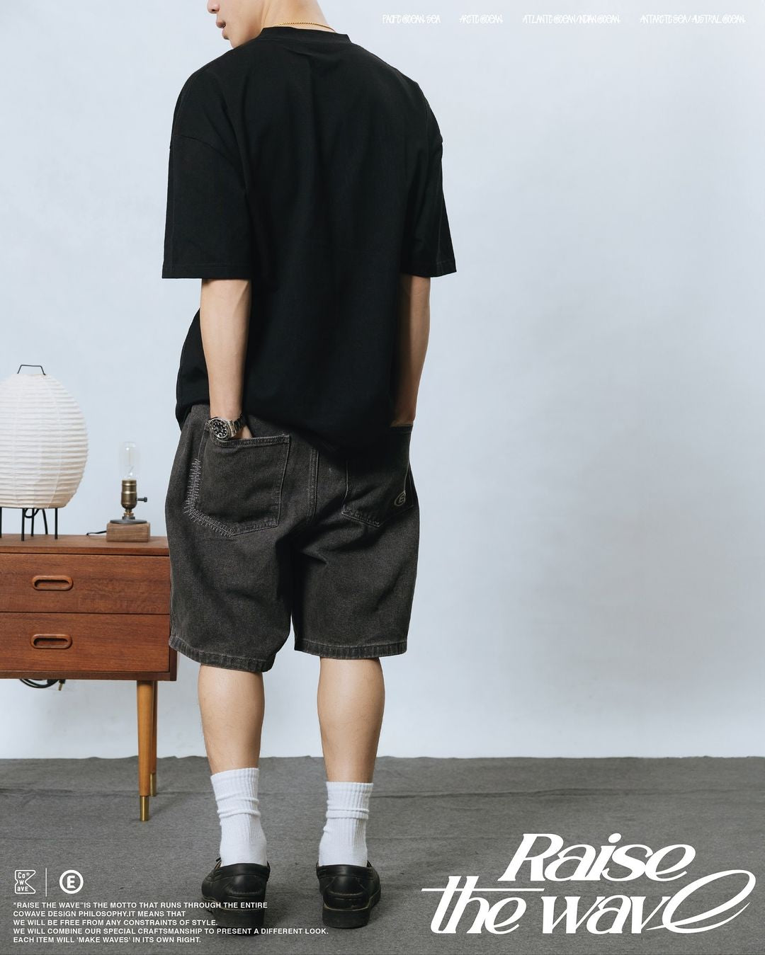 COWAVE 2024 Spring & Summer Wash Denim Bermuda Shorts