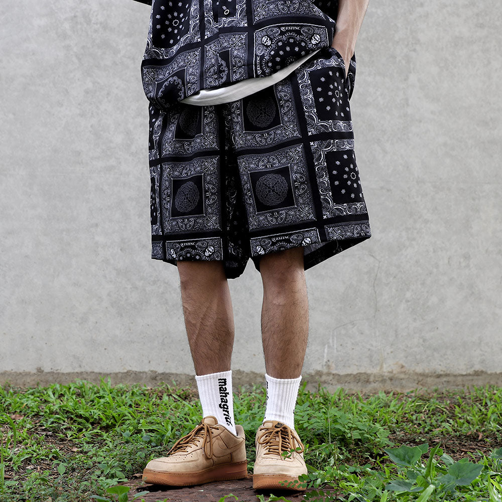 【QUEST】PAISLEY PRINT SHORTS -變形蟲圖騰短褲