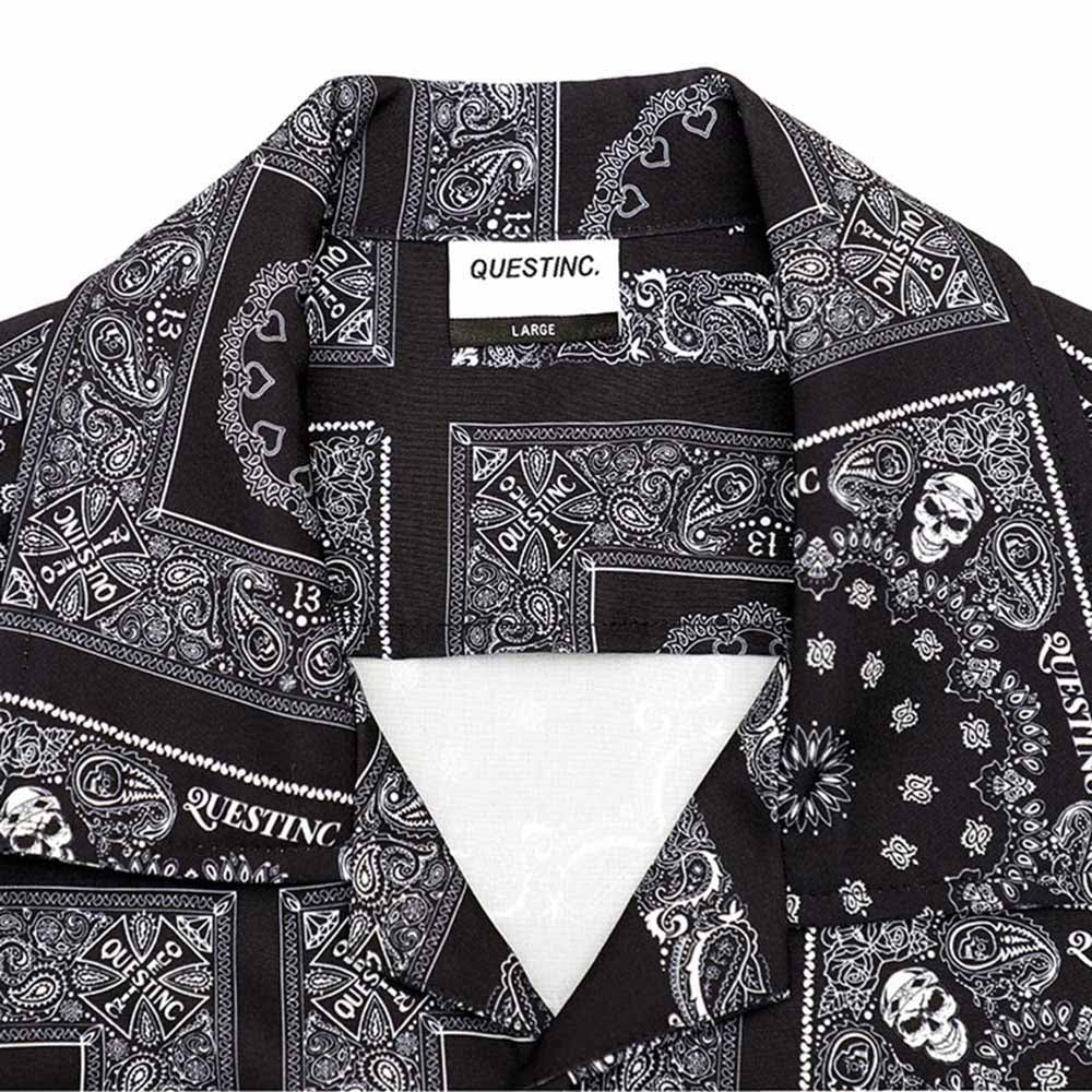 【QUEST】PAISLEY PRINT SHIRT-變形蟲圖騰襯衫 古巴領 圖騰 短袖 襯衫 外搭