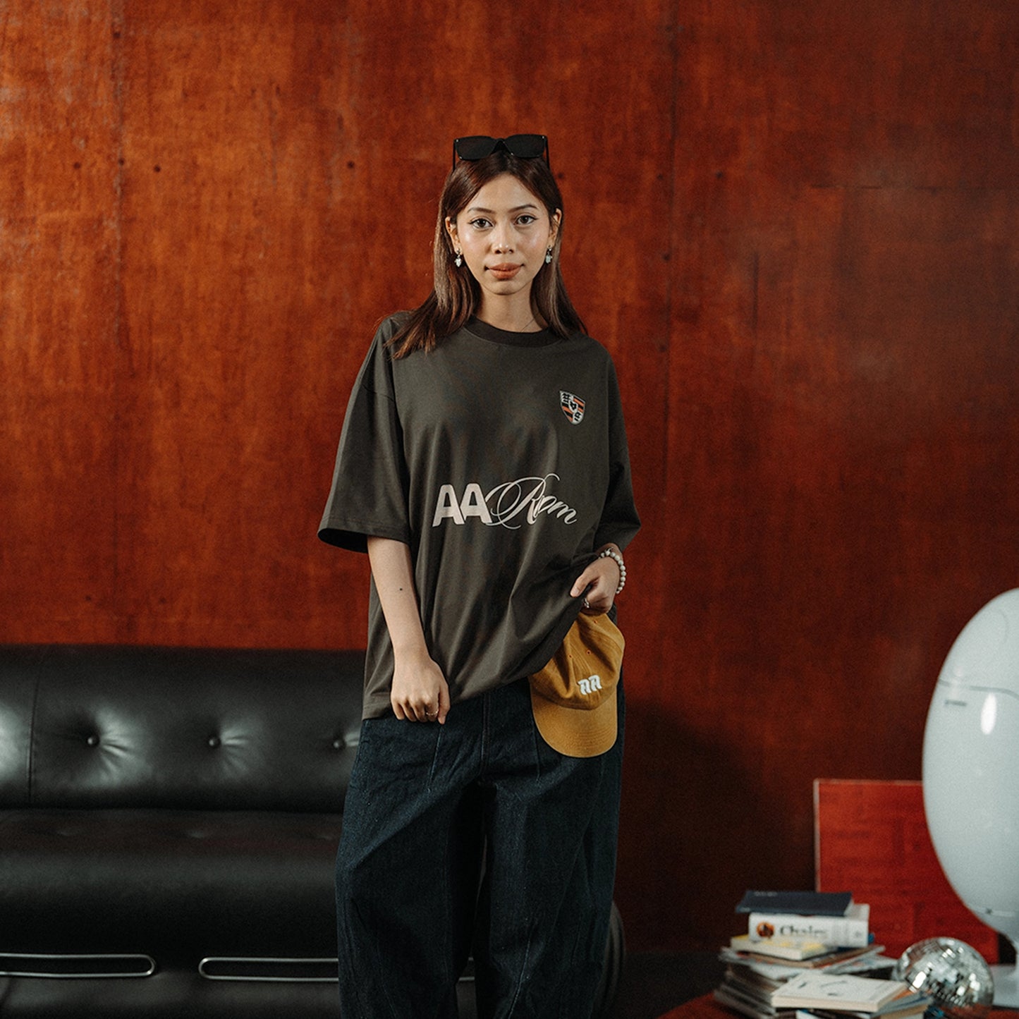 A.A Room Graphic Tee Grey Brown