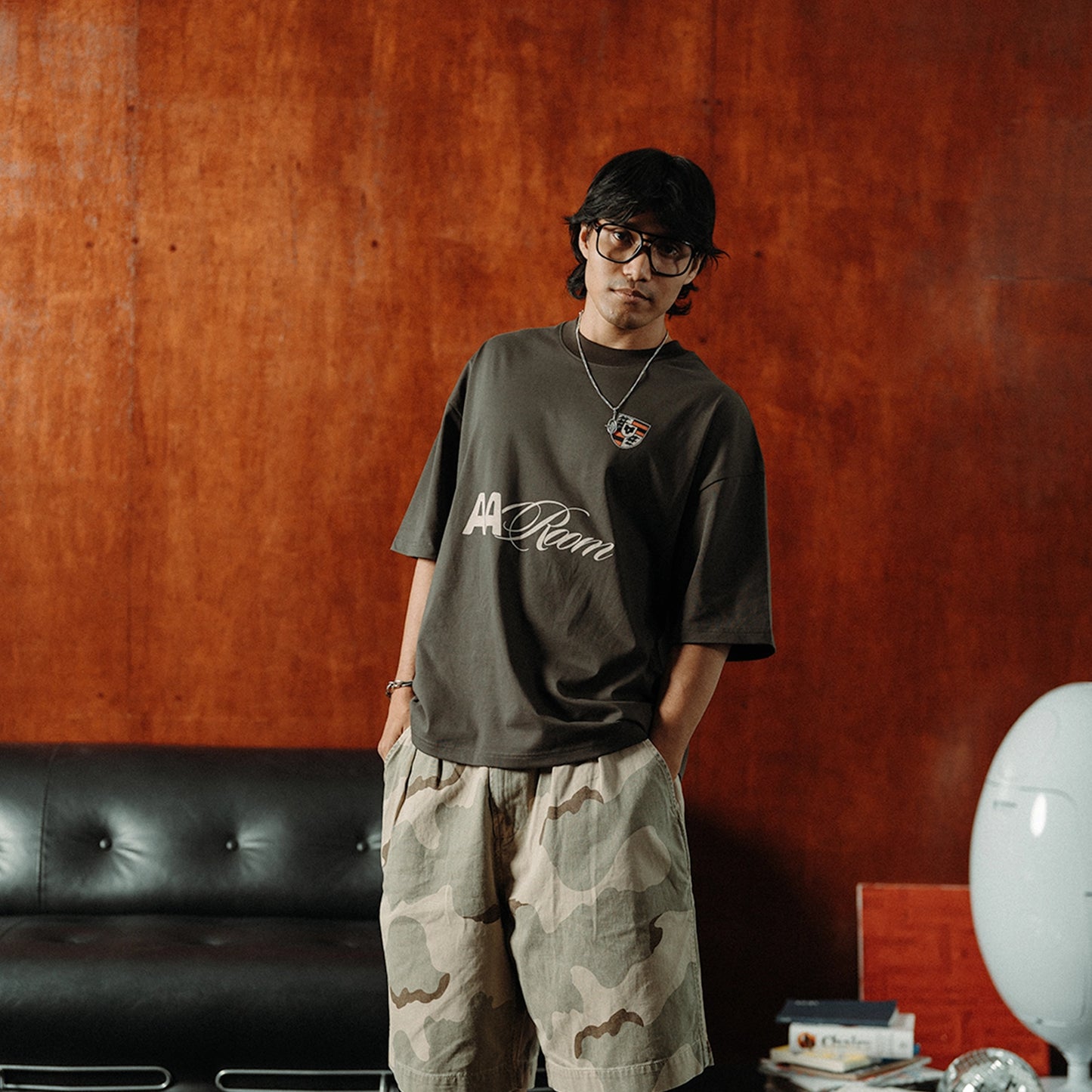 A.A Room Graphic Tee Grey Brown