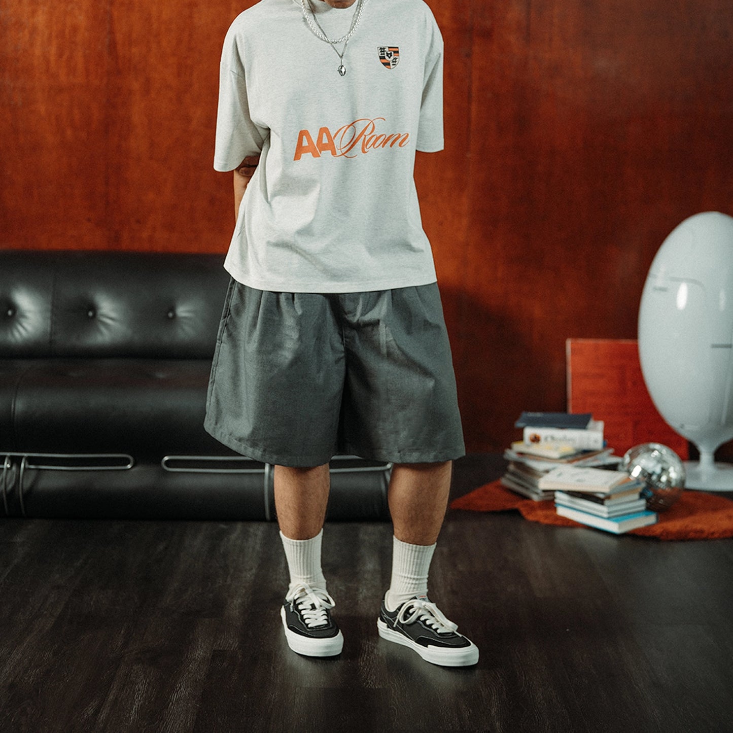 A.A Grey Pleated Shorts
