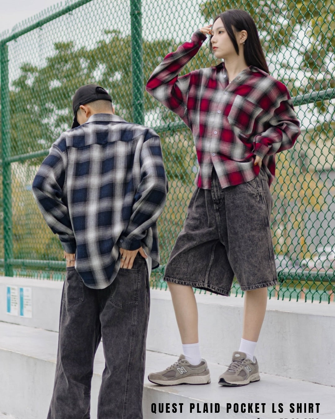 QUEST PLAID POCKET LS SHIRT 短版格紋襯衫