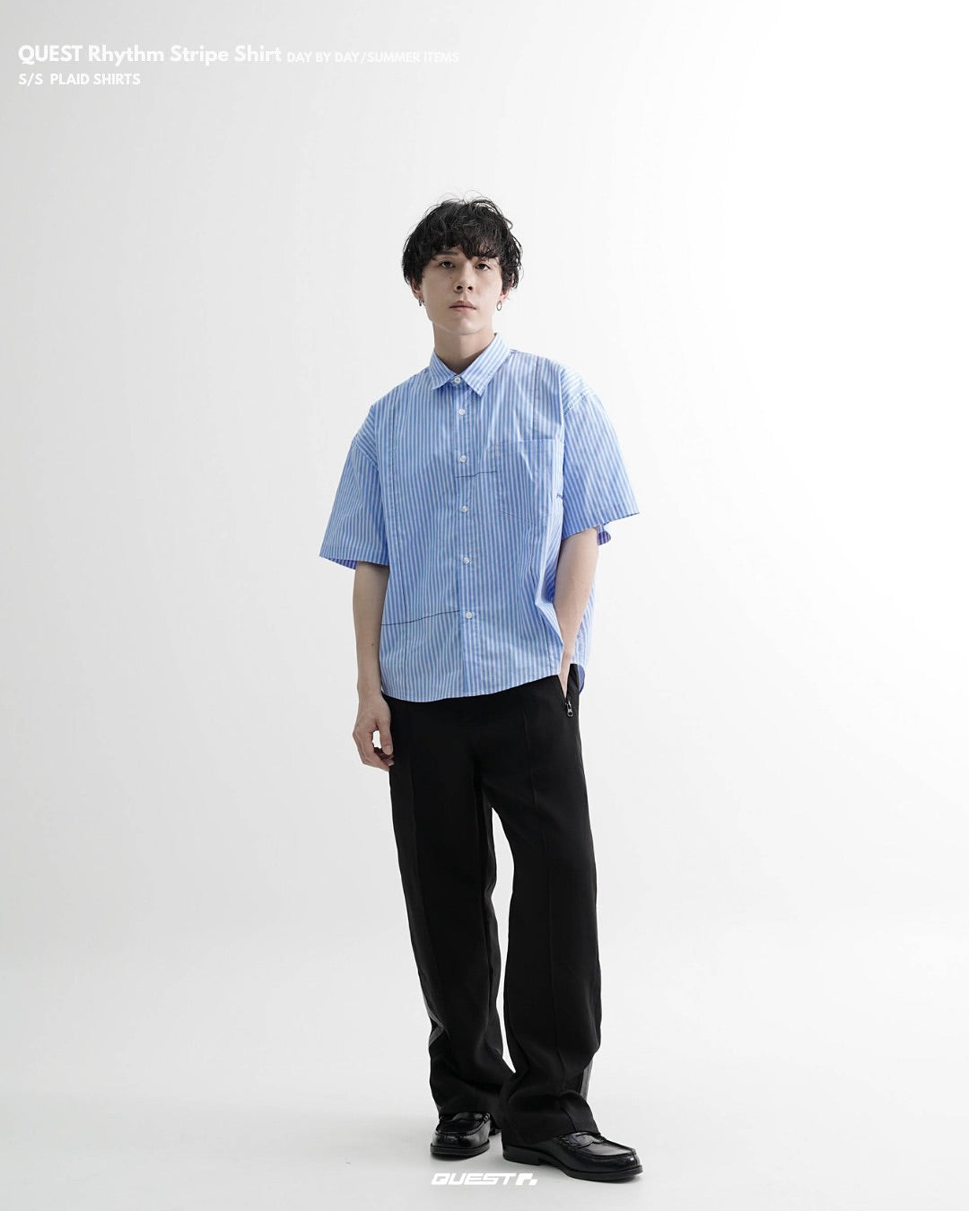 台灣品牌 QUEST Rhythm Stripe Shirt 條紋襯衫