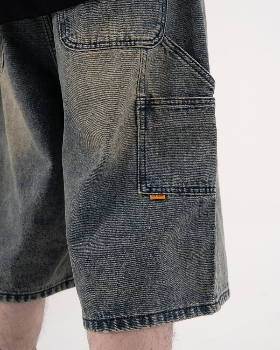 台灣品牌QUEST Vintage Wash Jorts 復古水洗 七分牛仔褲