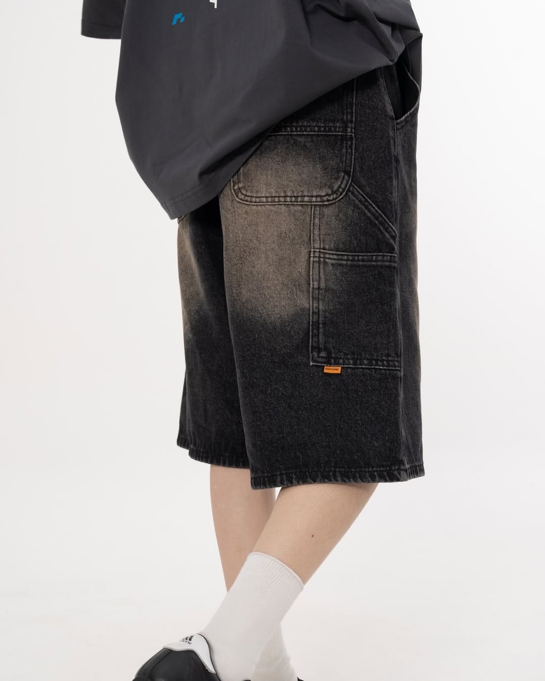 台灣品牌QUEST Vintage Wash Jorts 復古水洗 七分牛仔褲