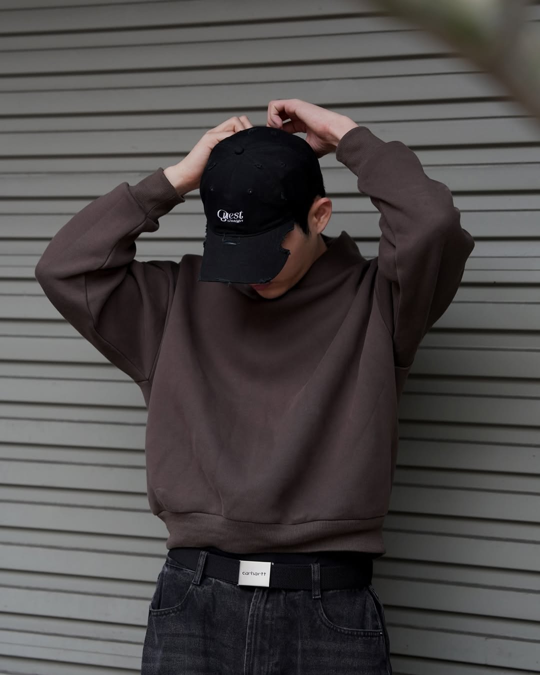 QUEST BASIC LOGO DESTROYED CAP (QUEST) 破壞老帽