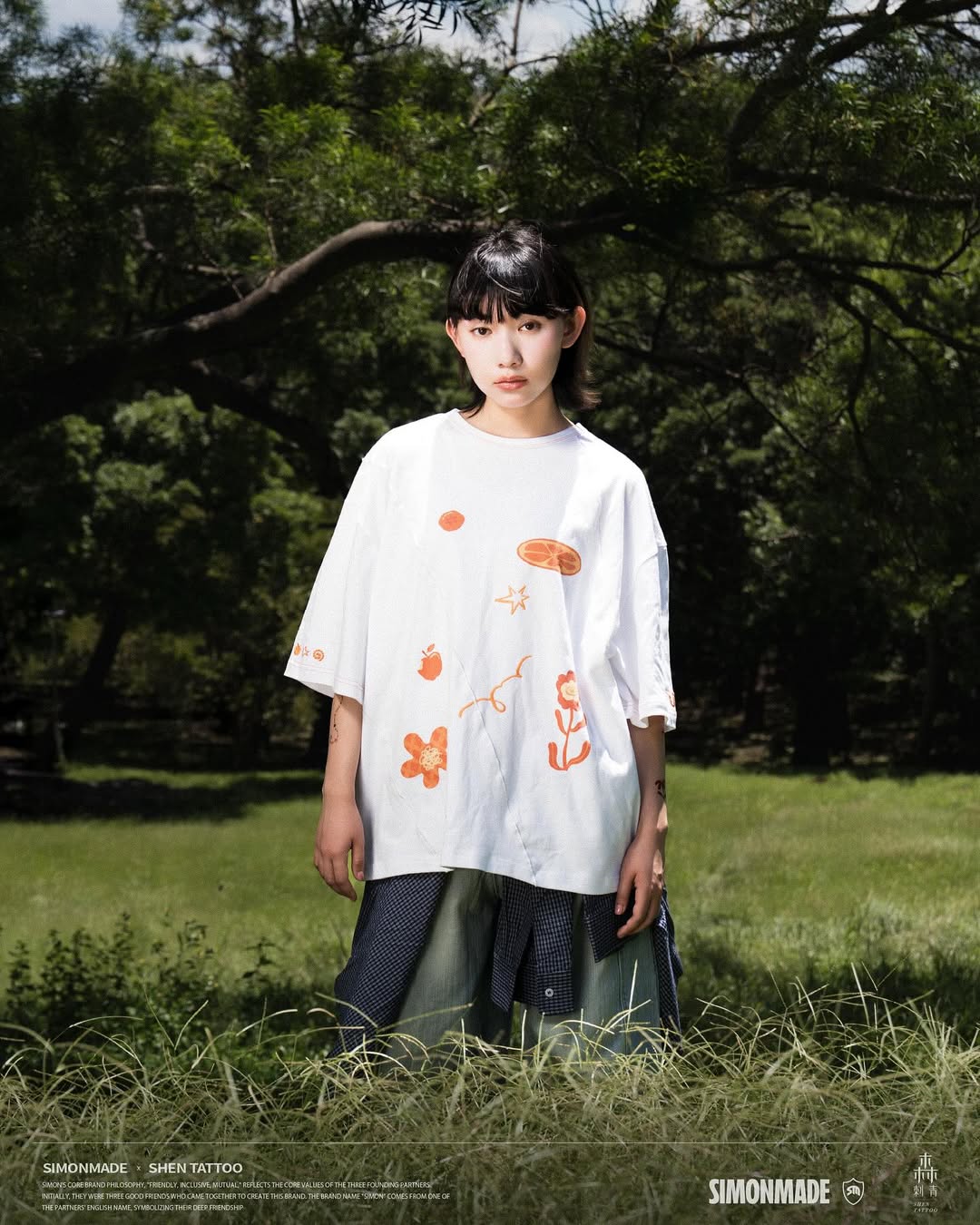 SIMON MADE shen-004 GARDEN PARTY(花園派對)解構 拼貼 OS 五分袖