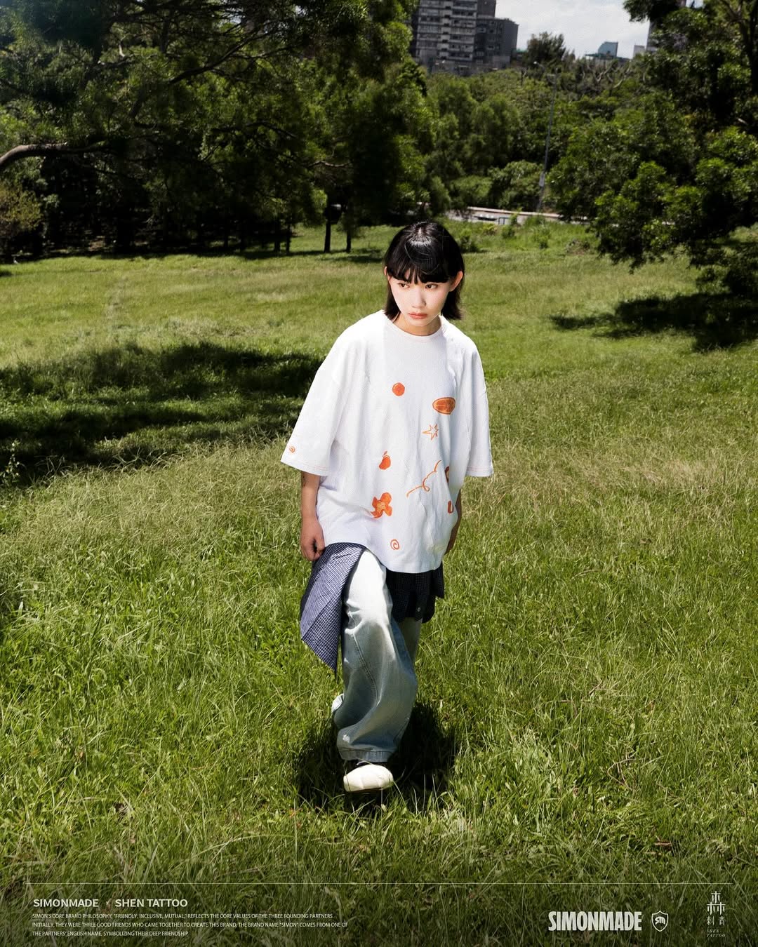 SIMON MADE shen-004 GARDEN PARTY(花園派對)解構 拼貼 OS 五分袖